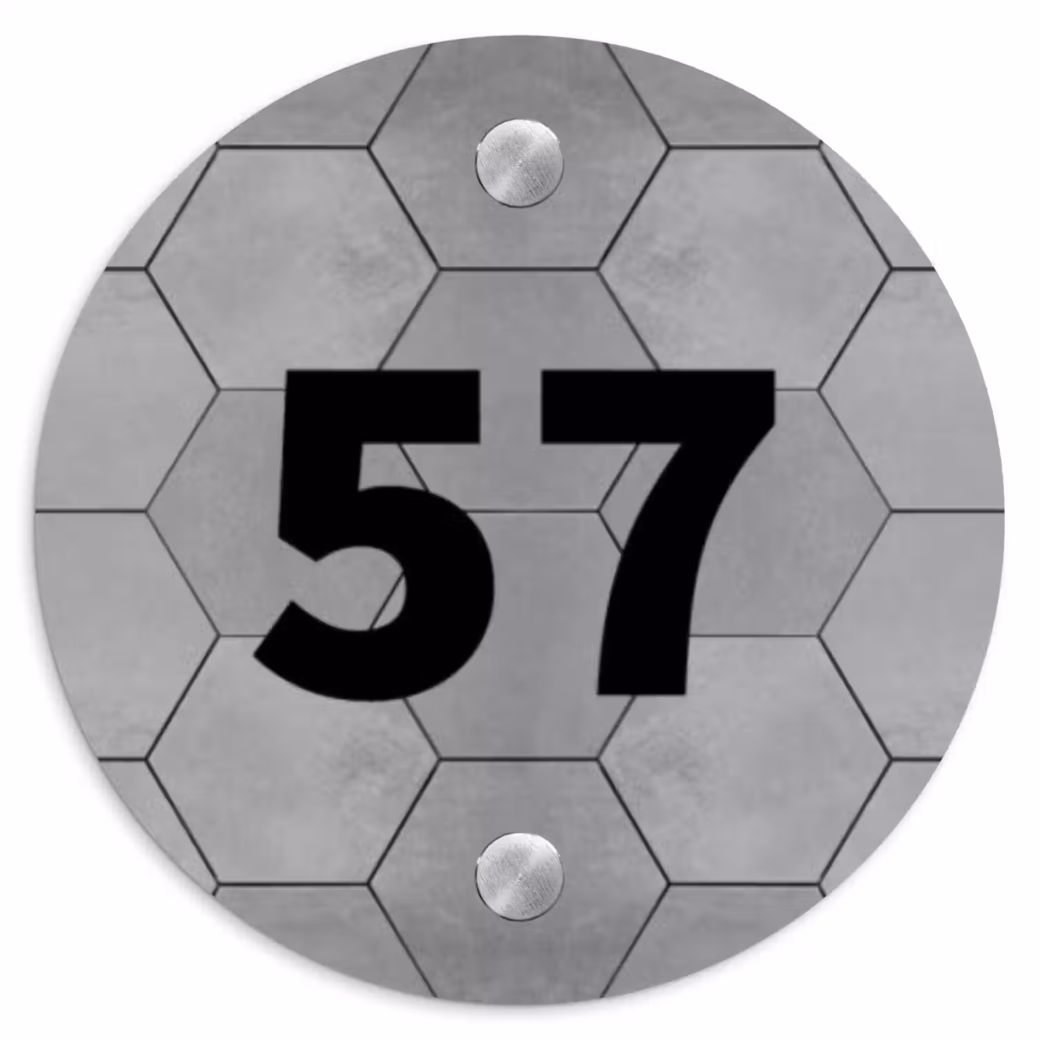 Grijze tegels - Traditioneel Naambord Rond klein -3d