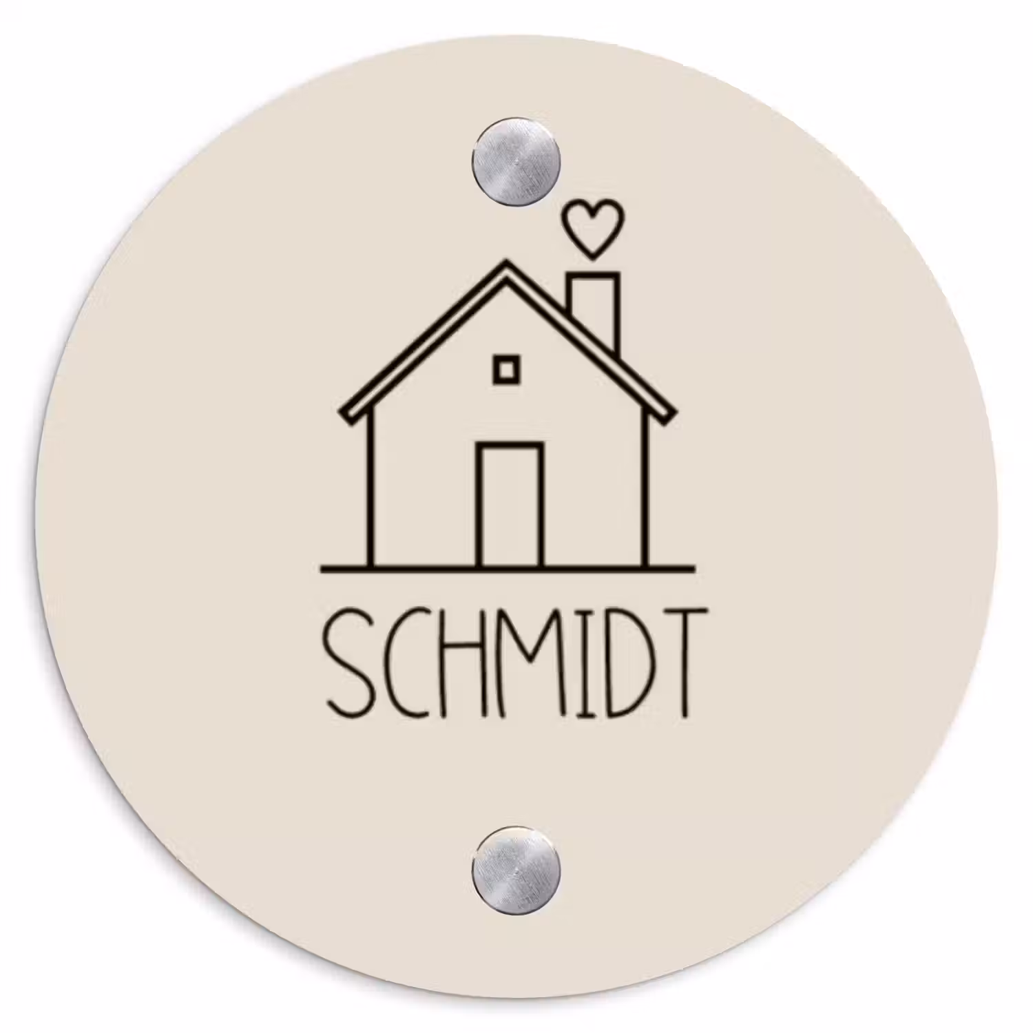 Huis illustratie - Modern Naambord Rond klein -3d