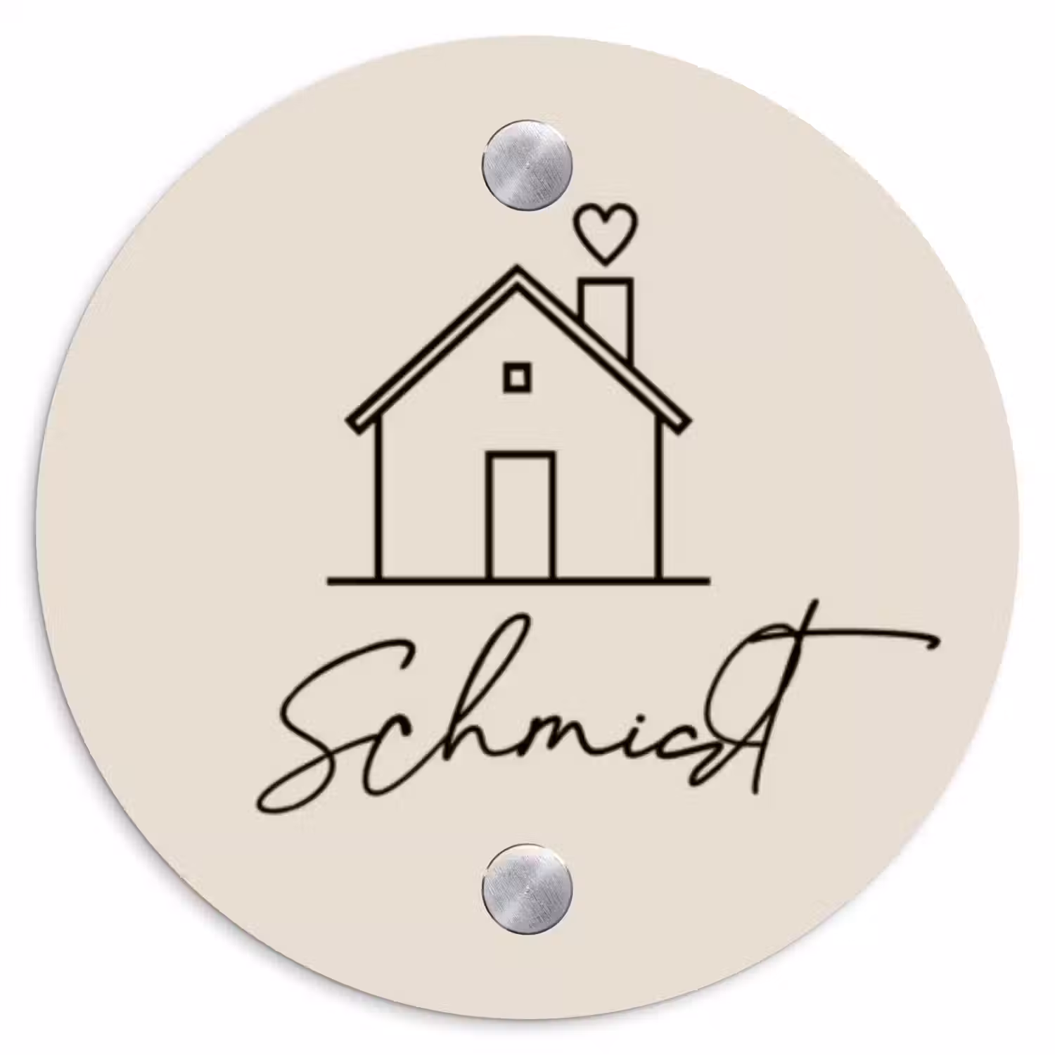 Huis illustratie - Sierlijk Naambord Rond klein -3d