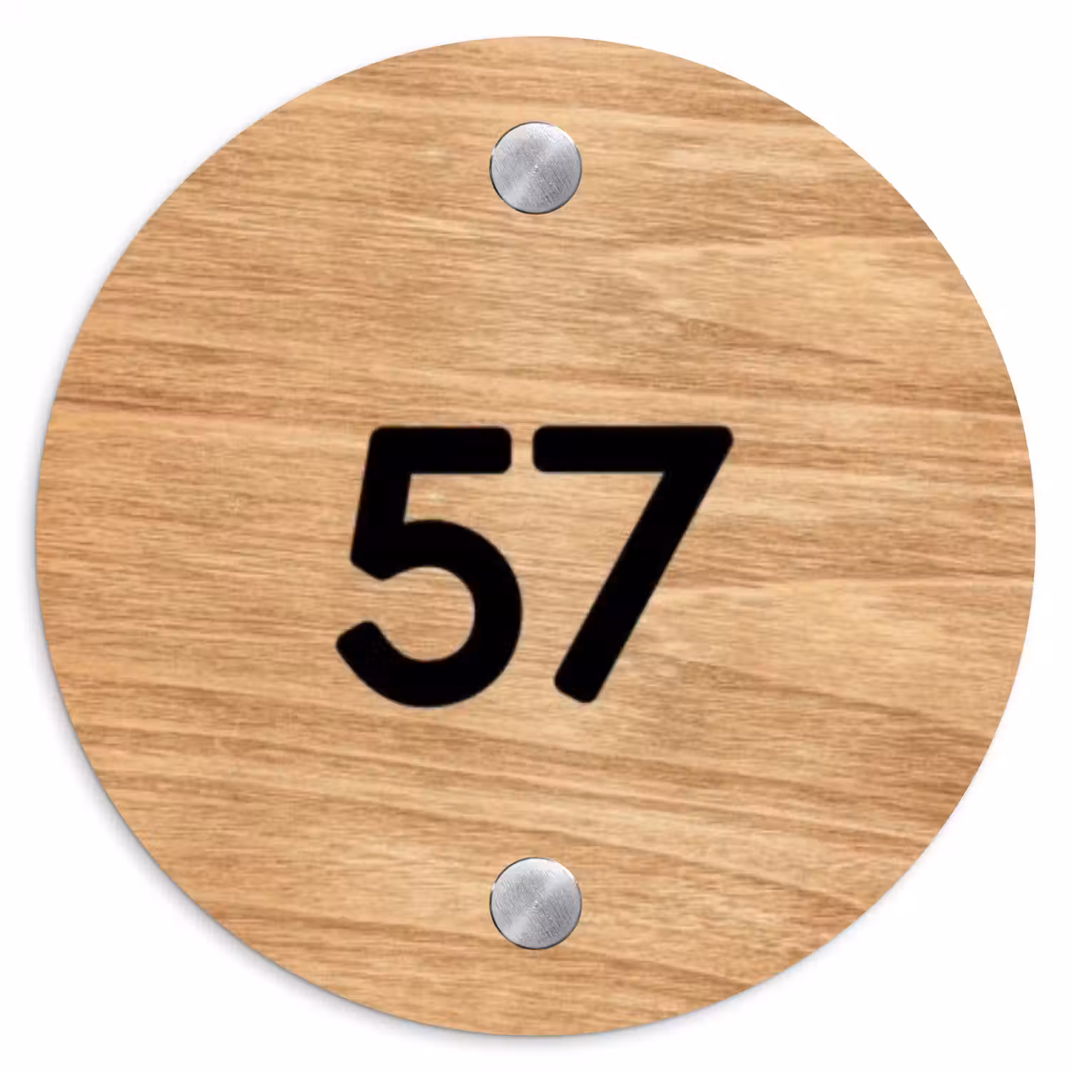 Licht hout - Traditioneel Naambord Rond klein -3d