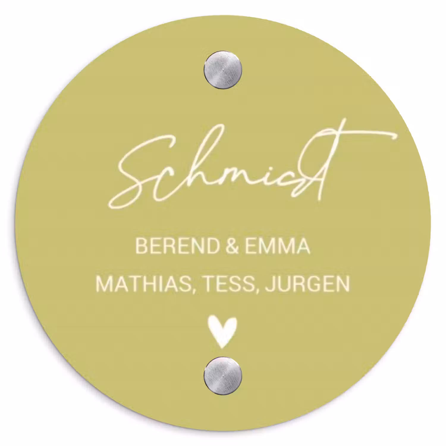 Lichtgroen - Sierlijk Naambord Rond klein -3d