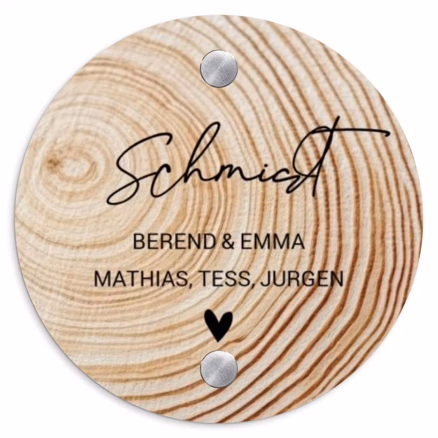 Holzmaserung - Elegant Naambord Rond klein -3d