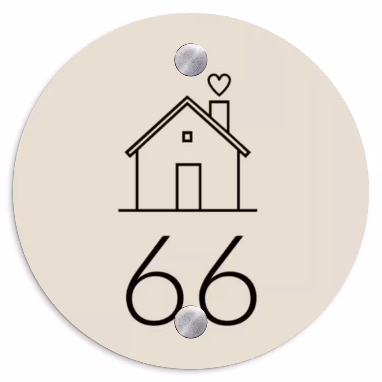 Huis illustratie - Traditioneel Naambord Rond klein -3d