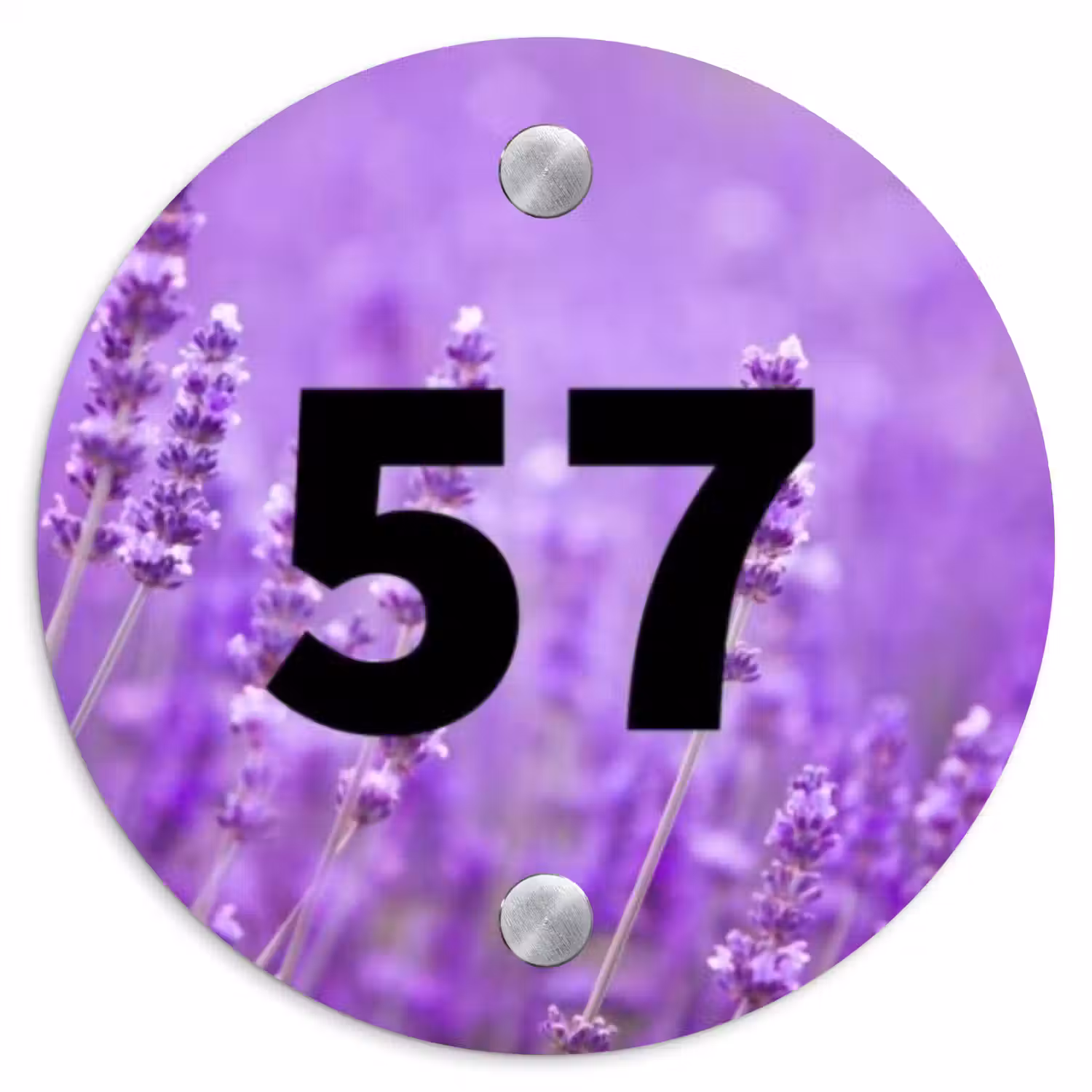 Lavendel - Traditioneel Naambord Rond klein -3d