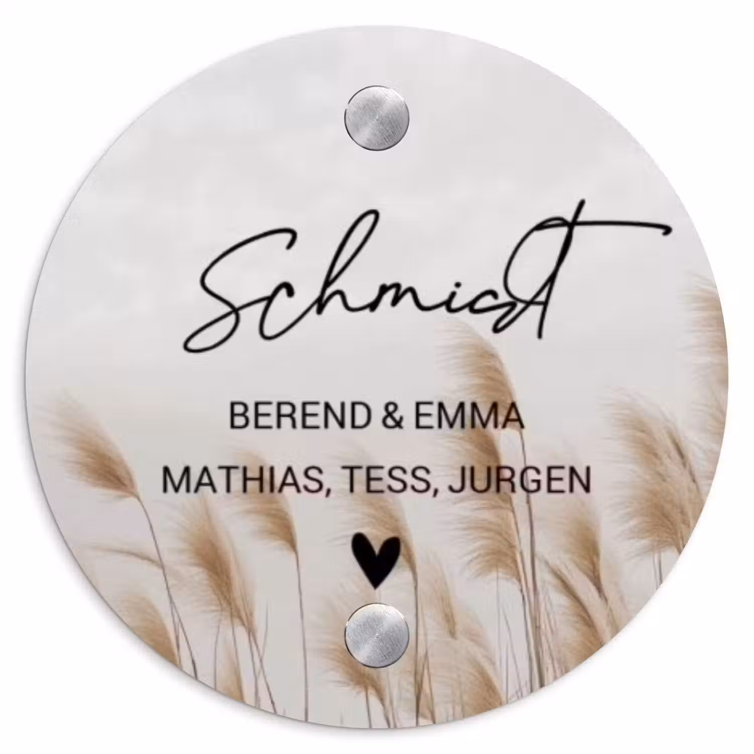 Pampasgras - Sierlijk Naambord Rond klein -3d
