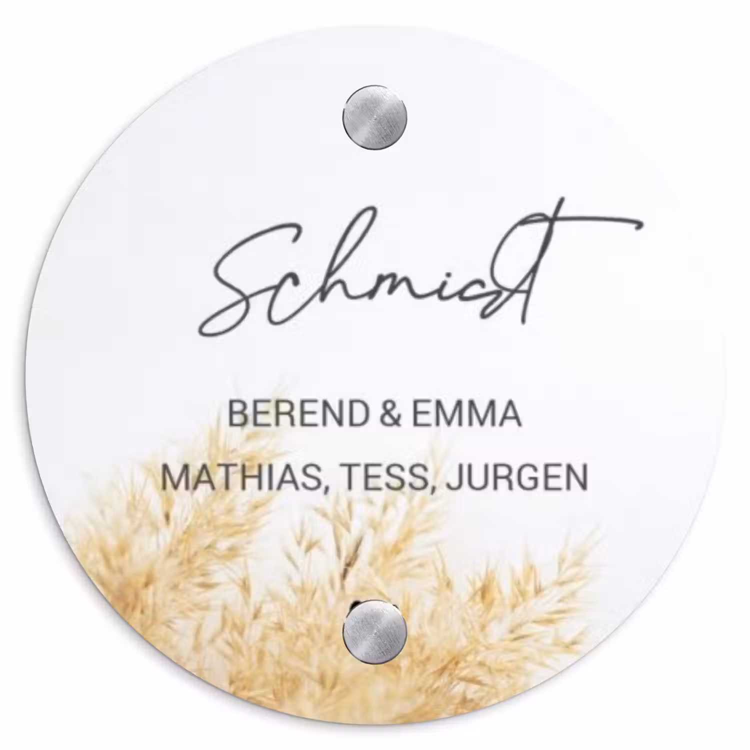 Pluimgras - Sierlijk Naambord Rond klein -3d