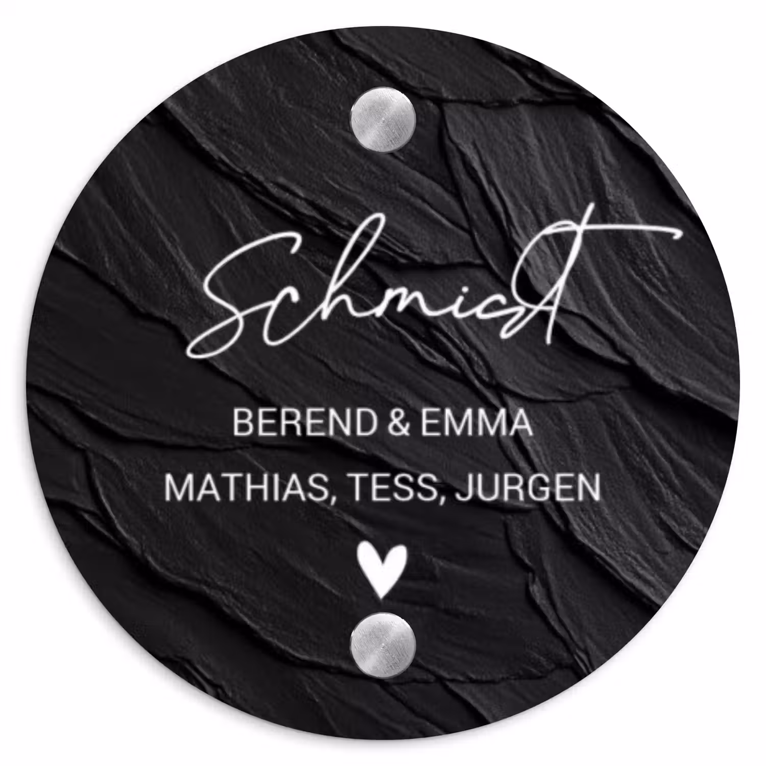 Leisteen - Sierlijk Naambord Rond klein -3d