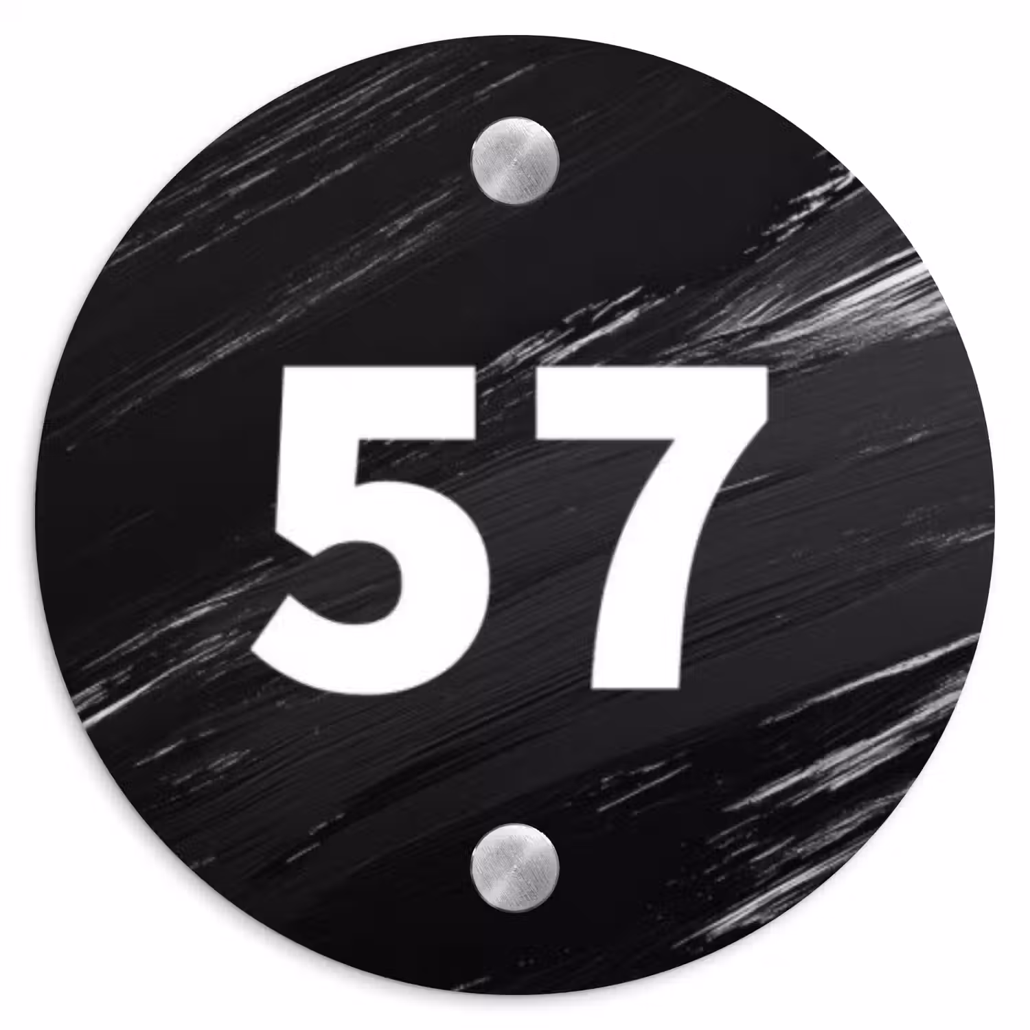 Zwart verftextuur - Traditioneel Naambord Rond klein -3d