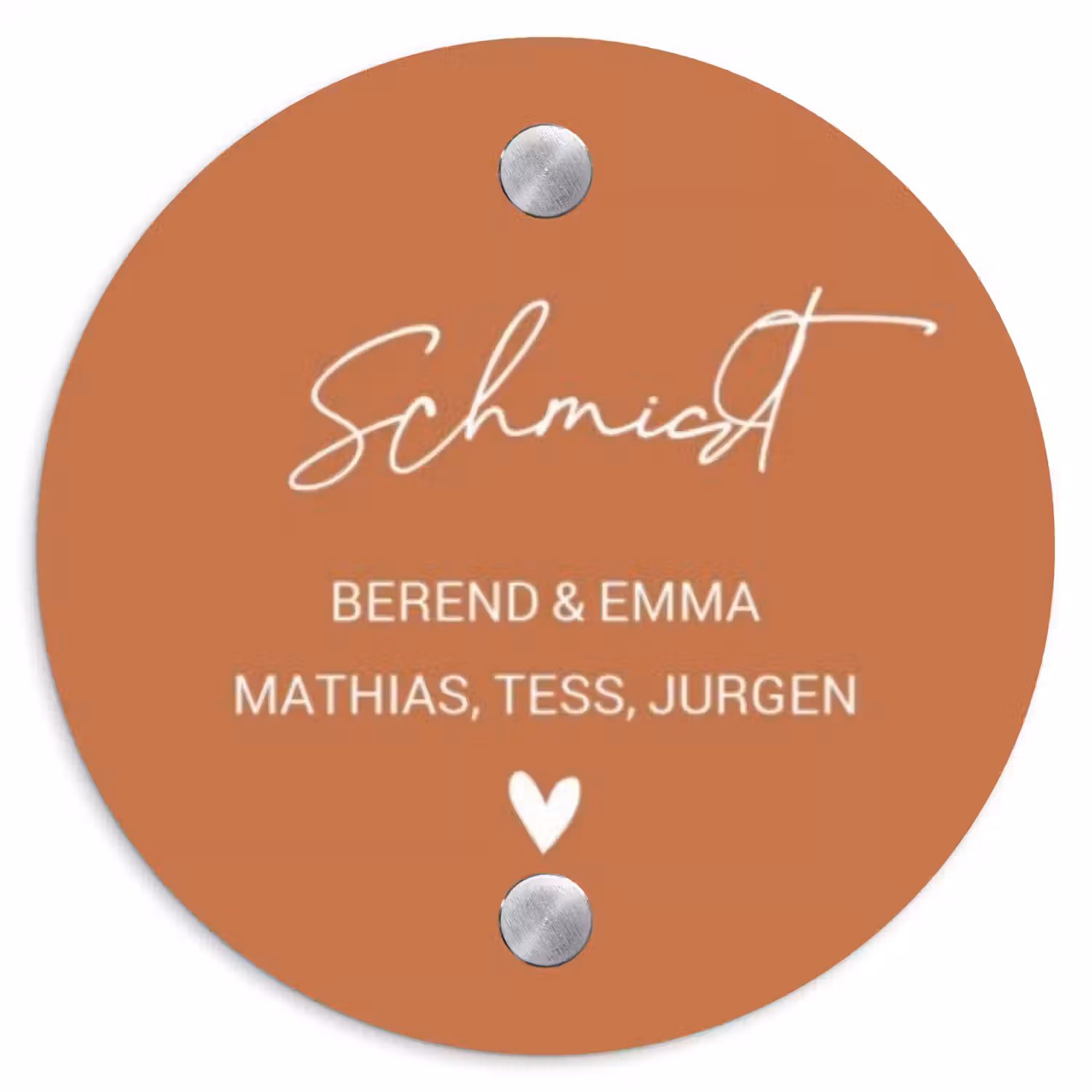 Terracotta - Sierlijk Naambord Rond klein -3d