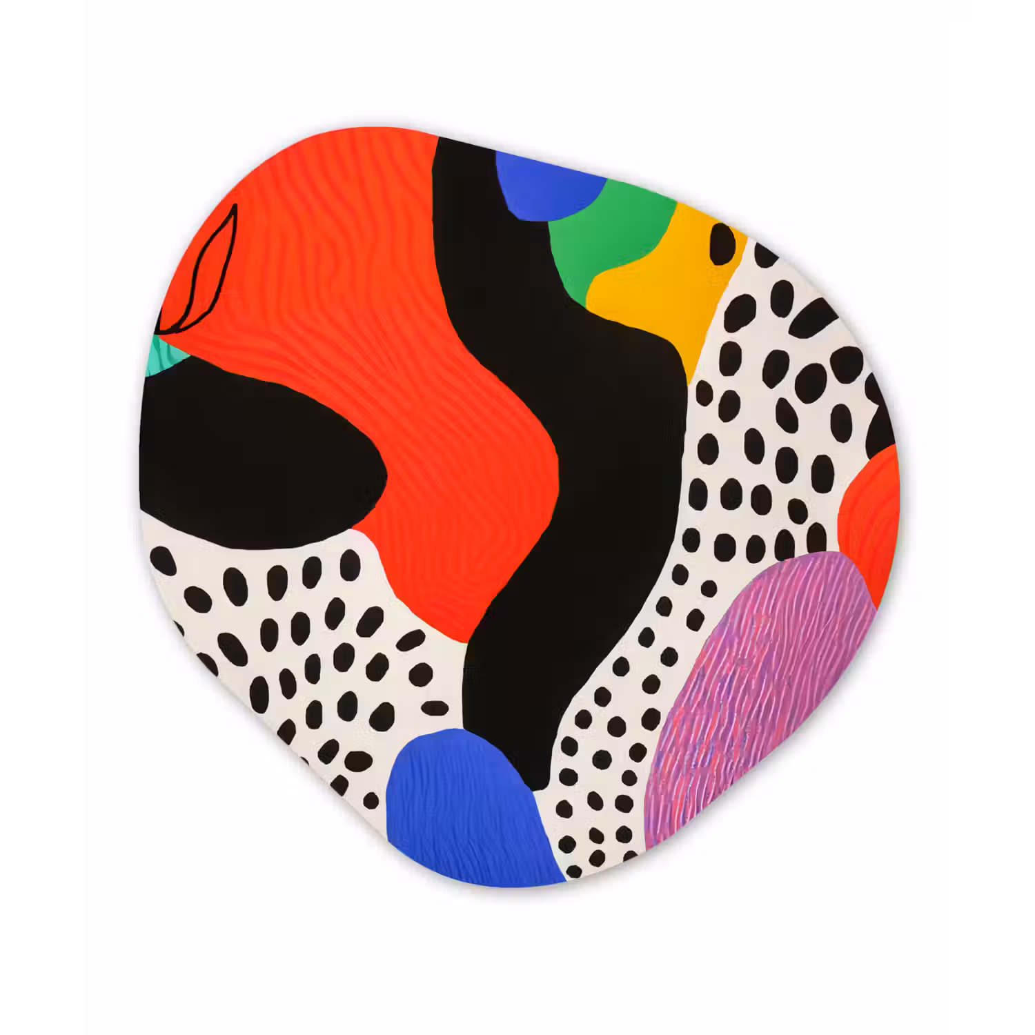Abstract - Vormen - Kleuren - Stippen Wandcirkel Organisch Aluminium middel -3d