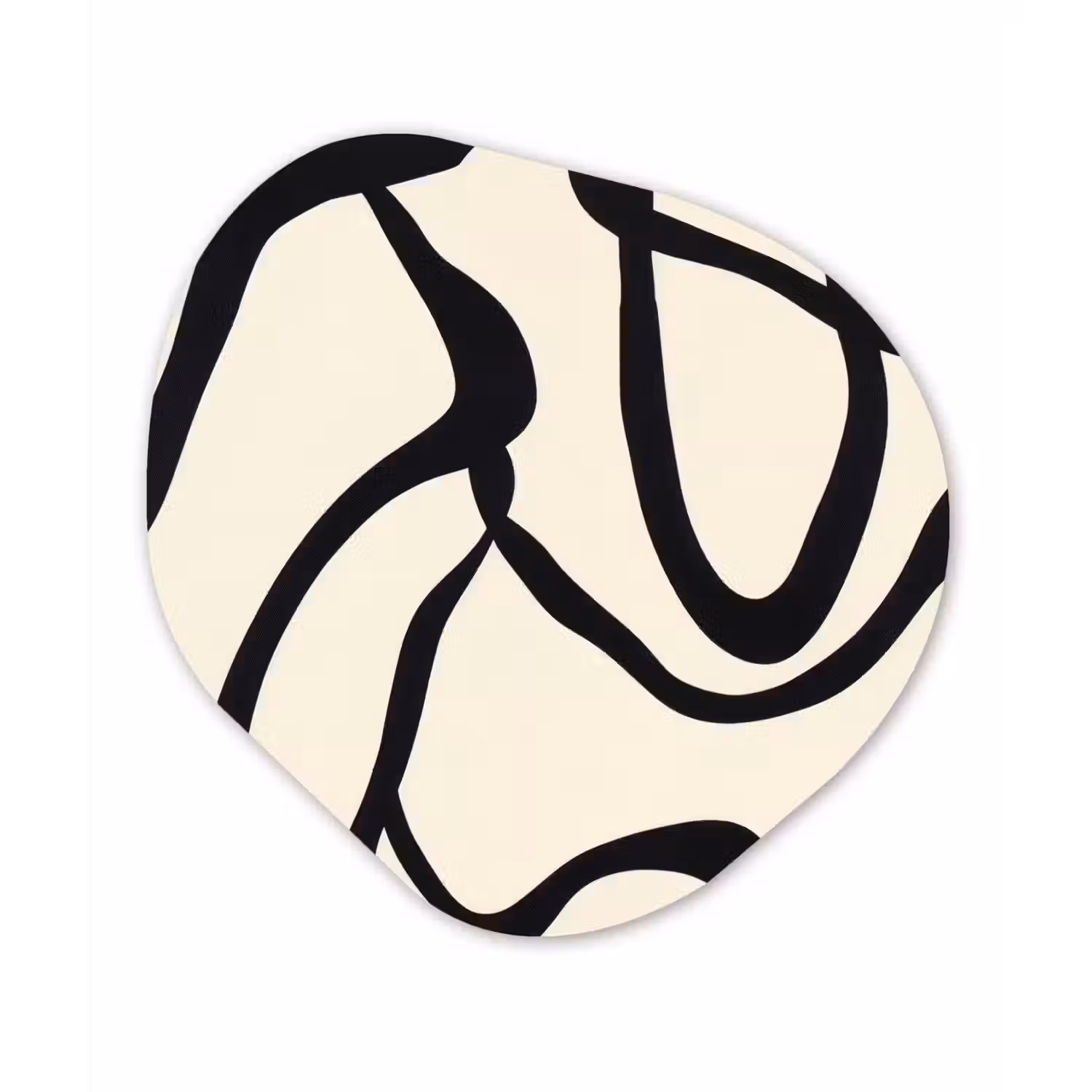Abstract - Lijnen - Modern - Beige Wandcirkel Organisch Aluminium middel -3d