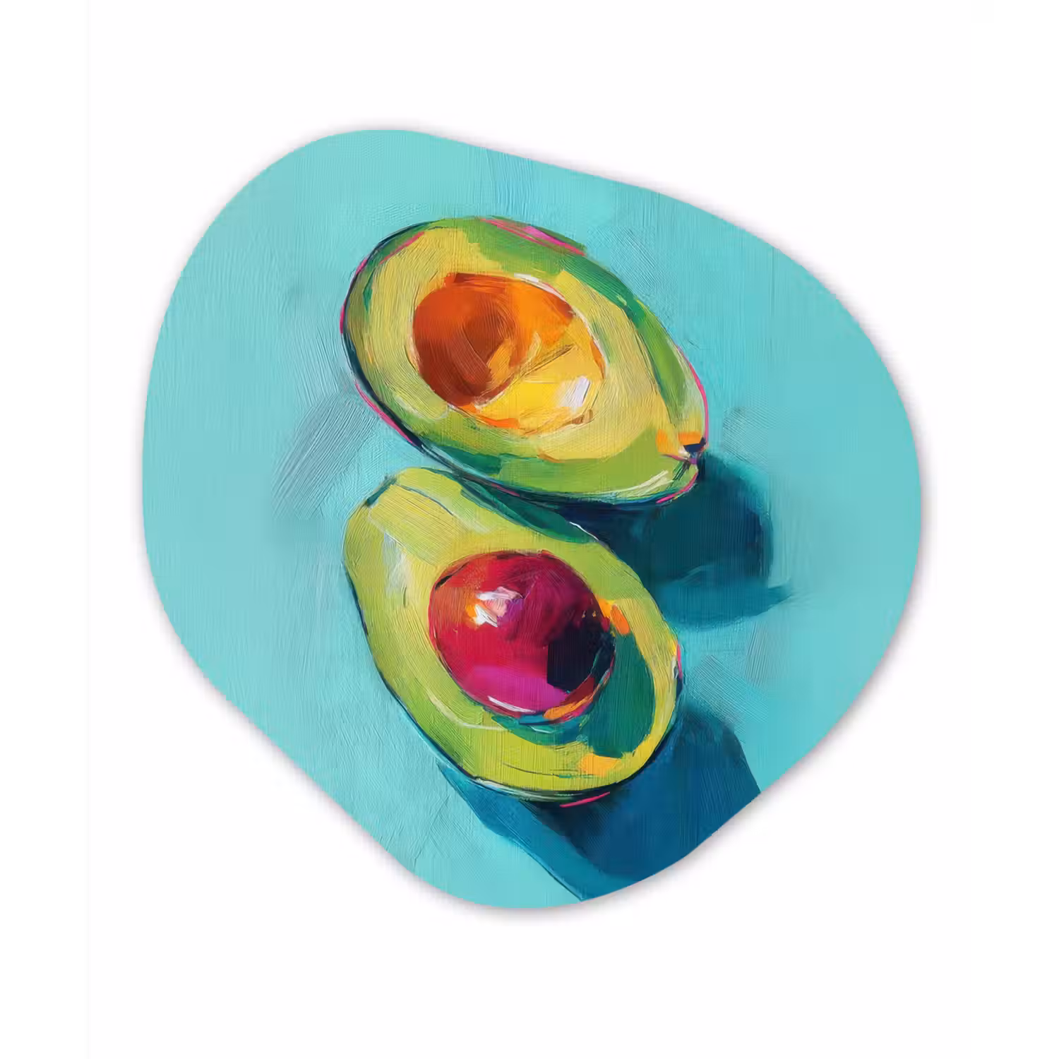 Avocado - Groen - Pit - Schaduw Wandcirkel Organisch Aluminium middel -3d