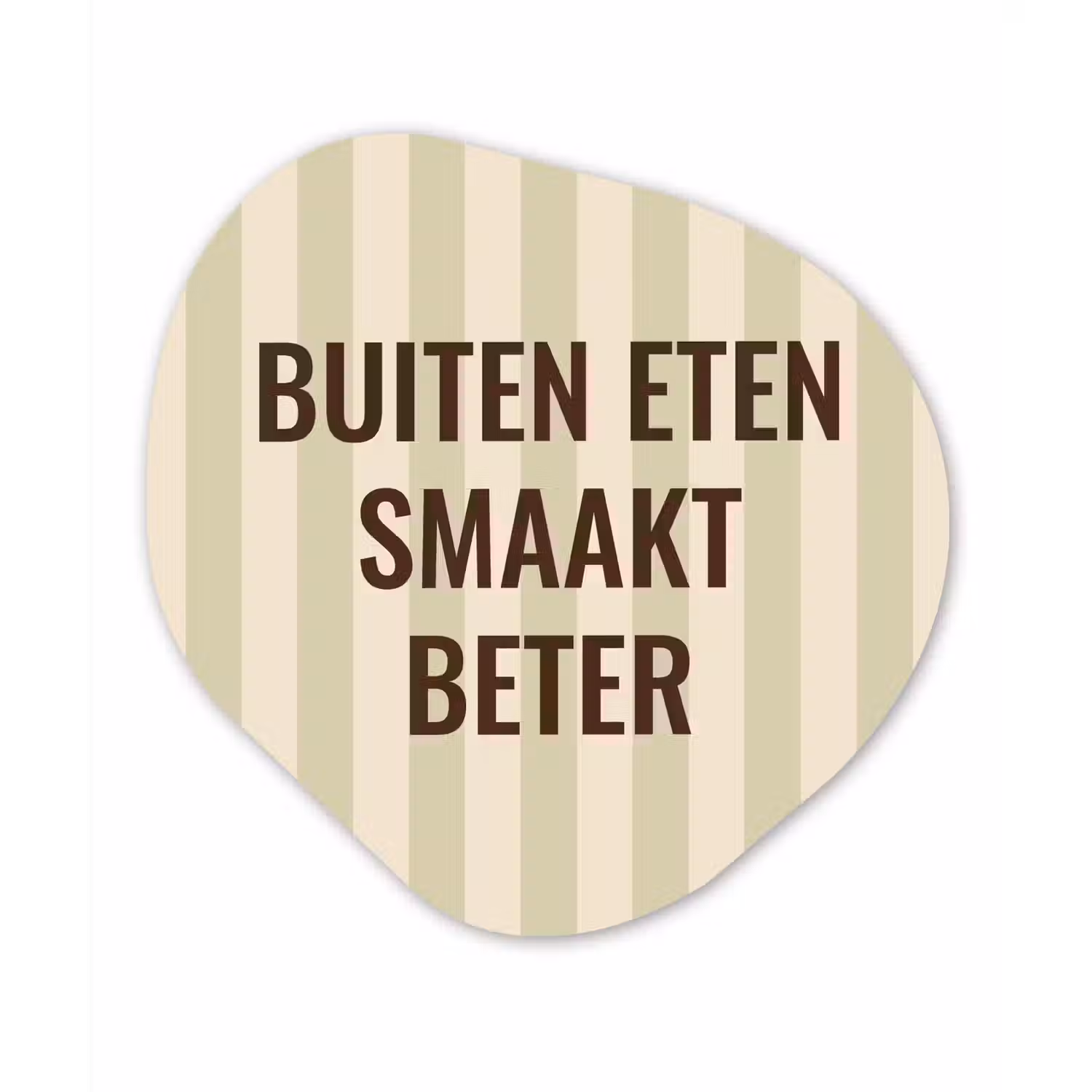 Buiten - Quote - Strepen - Zomer Wandcirkel Organisch Aluminium middel -3d