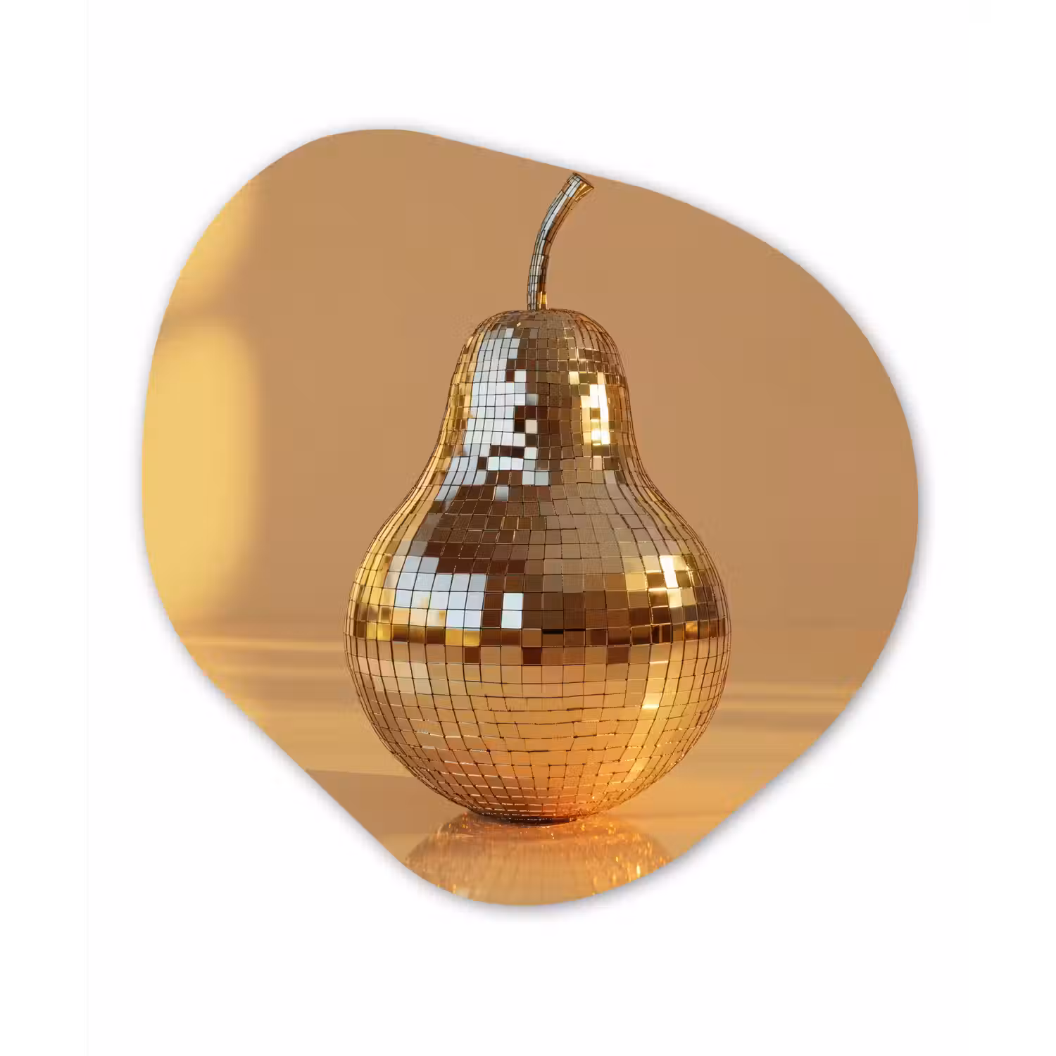 Goud - Disco - Glitter - Peer Wandcirkel Organisch Aluminium middel -3d