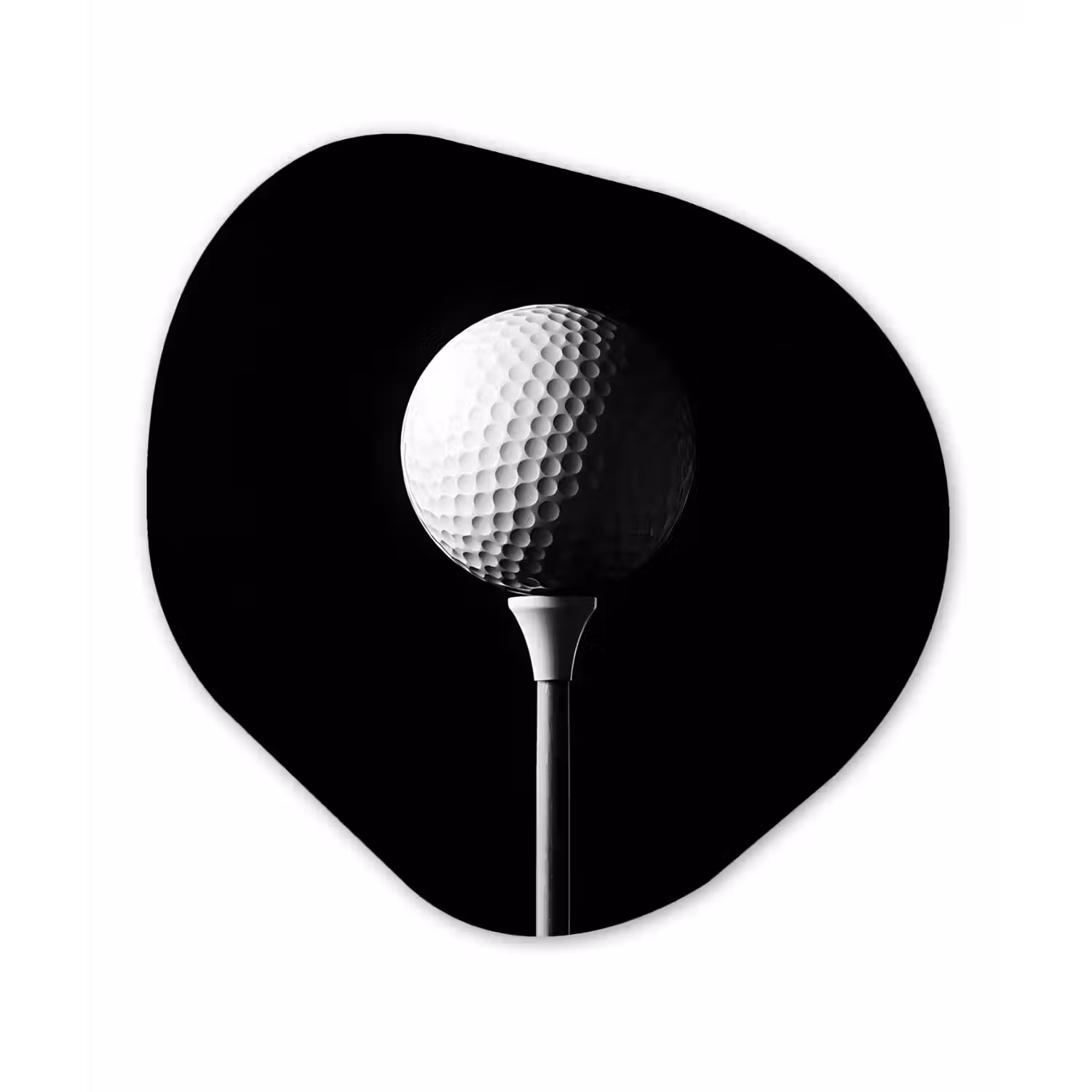 Golfbal - Minimalistisch - Wit Wandcirkel Organisch Aluminium middel -3d