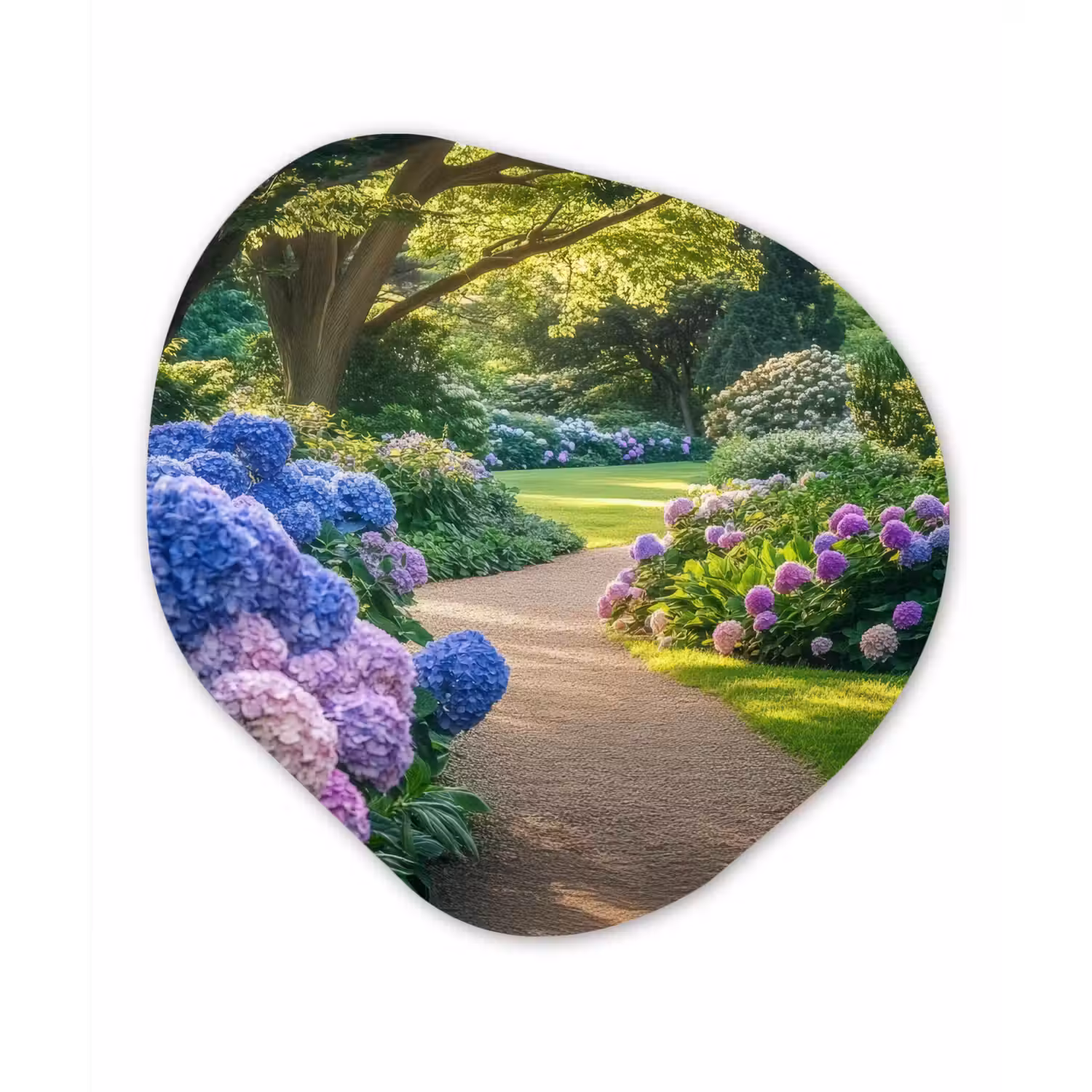 Hortensia- Park - Pad Wandcirkel Organisch Aluminium middel -3d