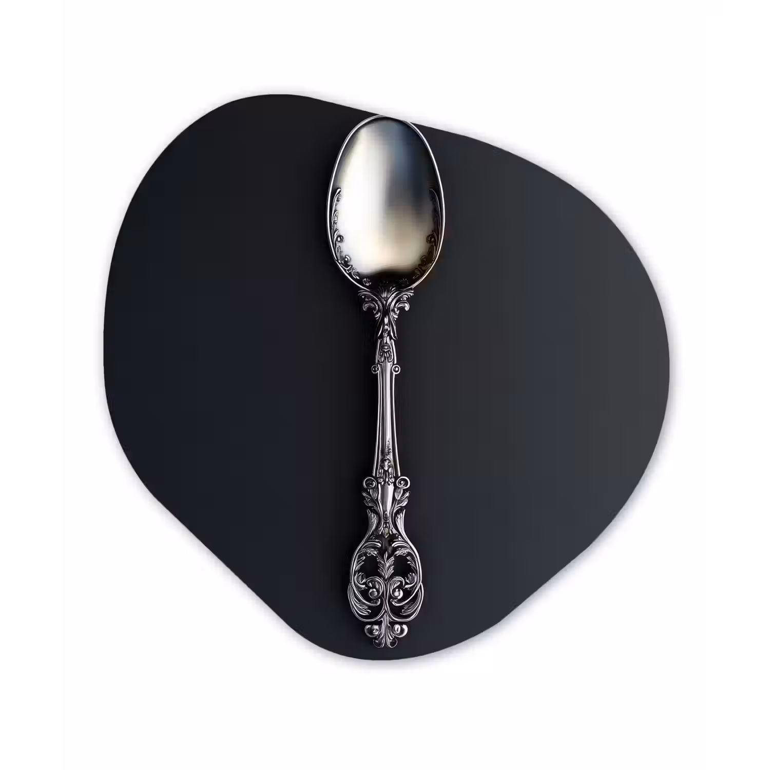 Lepel - Zilver - Metaal Wandcirkel Organisch Aluminium middel -3d