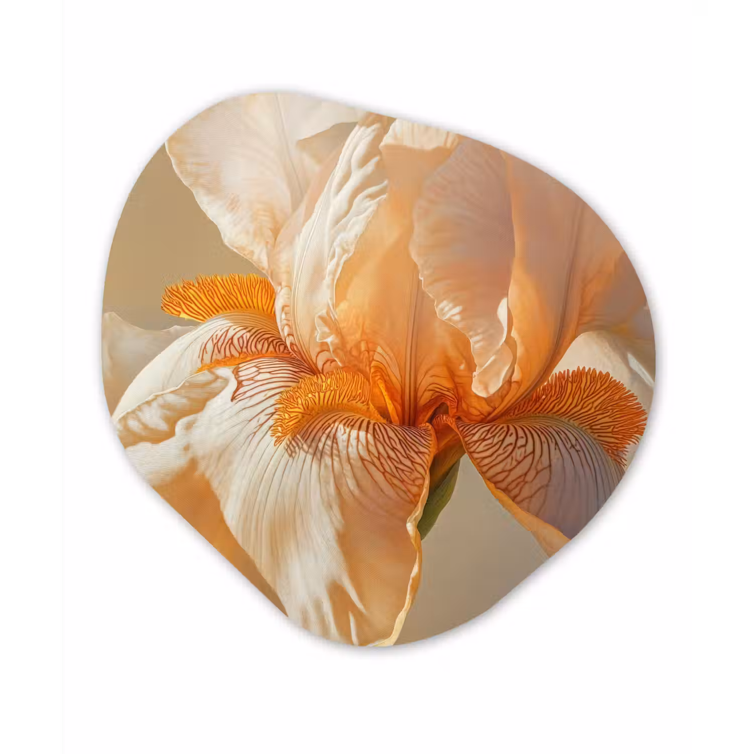 Close up - Oranje - Iris Wandcirkel Organisch Aluminium middel -3d