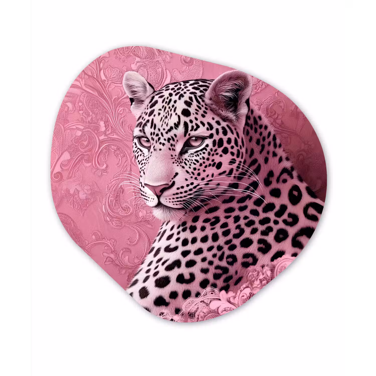 Panter - Luxe - Roze Wandcirkel Organisch Aluminium middel -3d