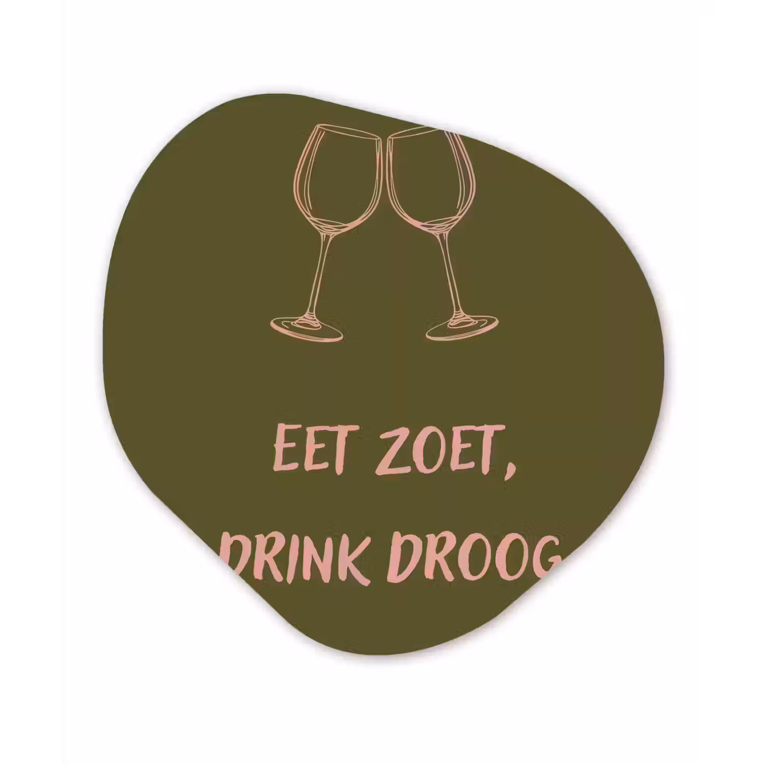 Roze - Groen - Wijn - Quote Wandcirkel Organisch Aluminium middel -3d