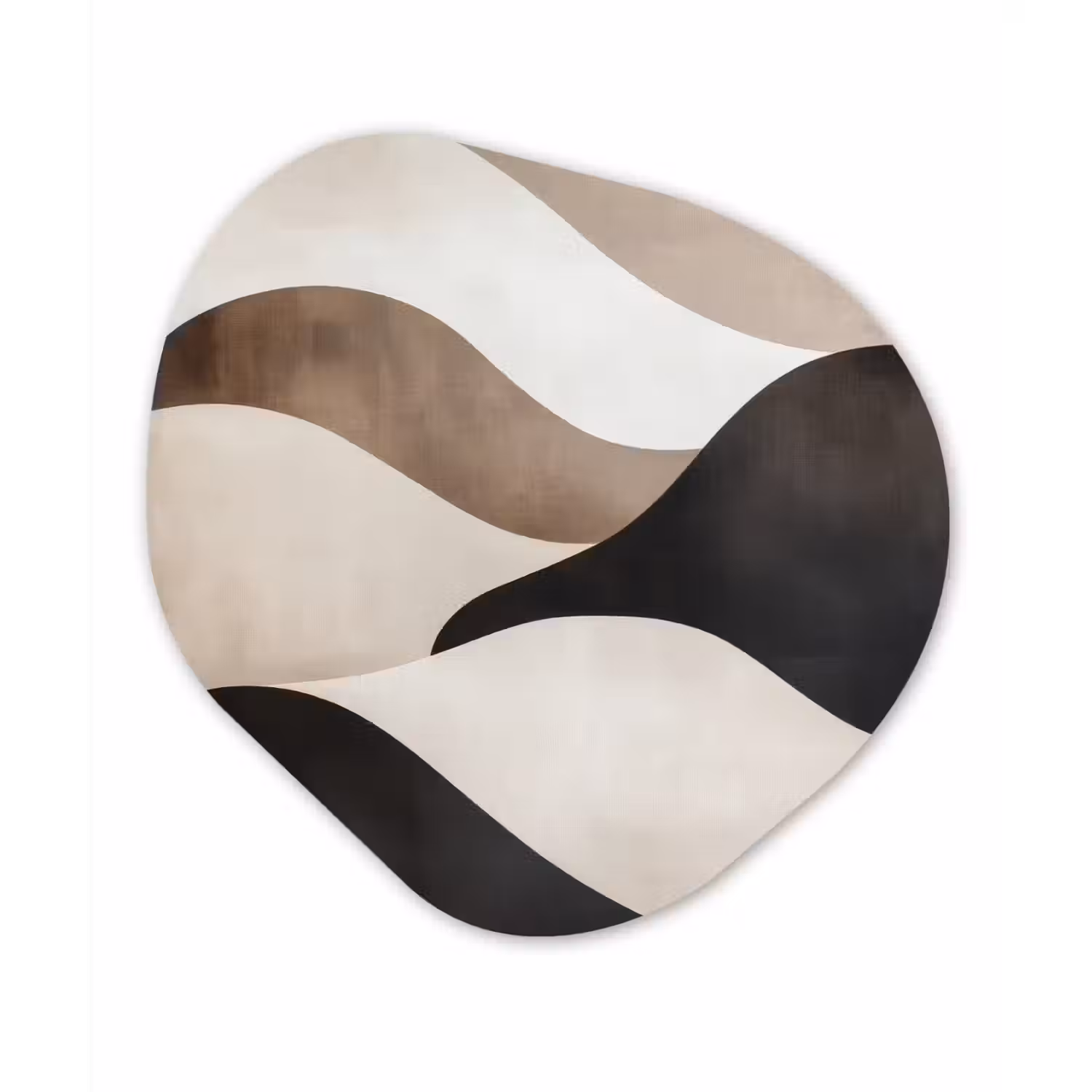Golven - Abstract - Beige Wandcirkel Organisch Aluminium middel -3d