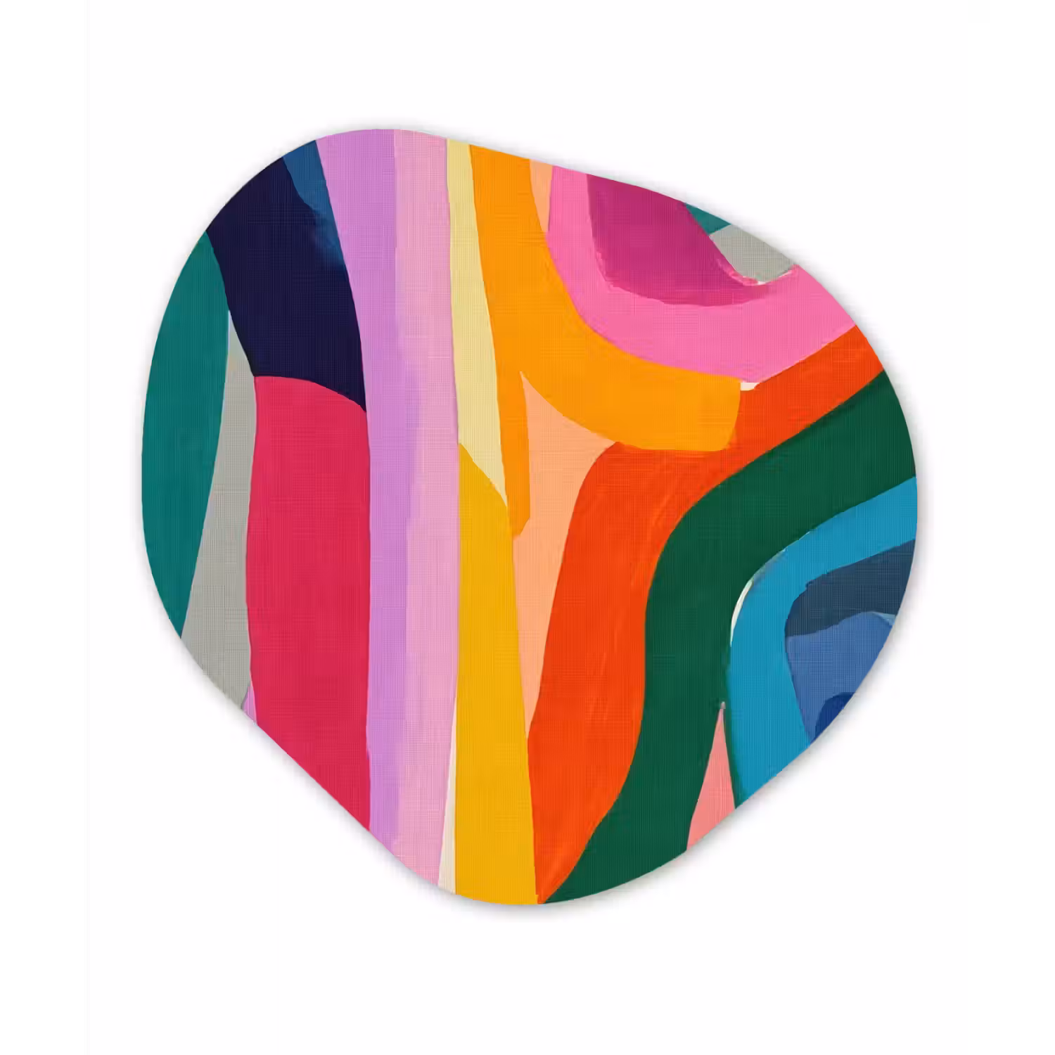 Abstract - Kleurrijk - Golven - Lijnen Wandcirkel Organisch Plexiglas middel -3d