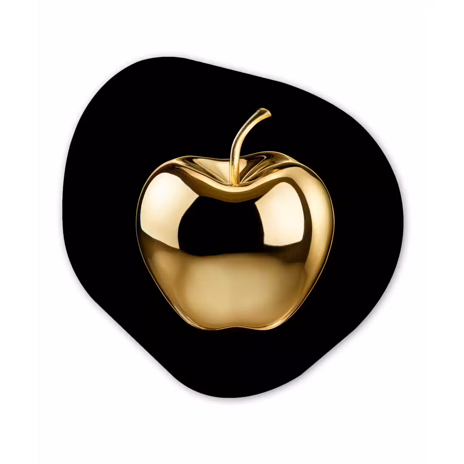 Appel - Goud - Chrome - Zwart Wandcirkel Organisch Plexiglas middel -3d
