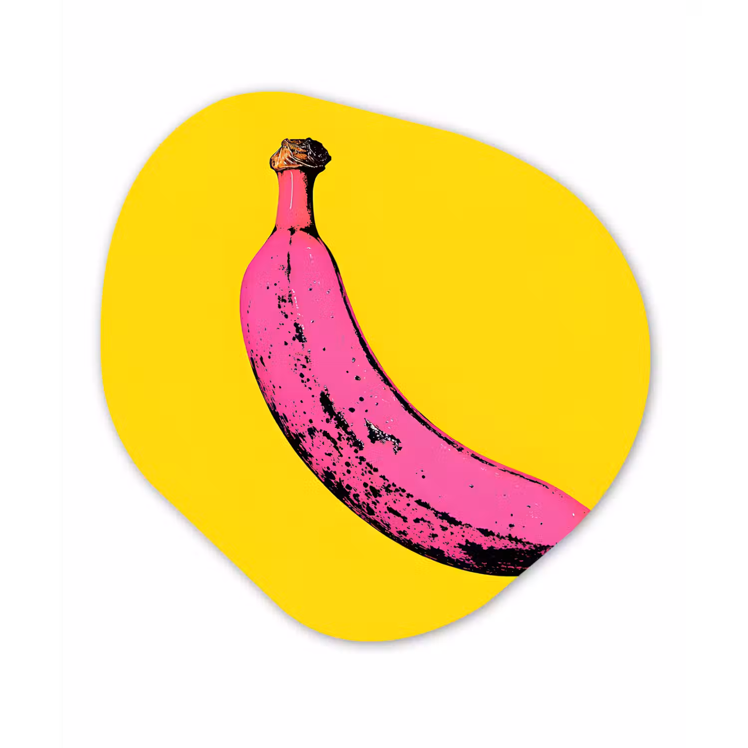Banaan - Grafisch - Geel Wandcirkel Organisch Plexiglas middel -3d