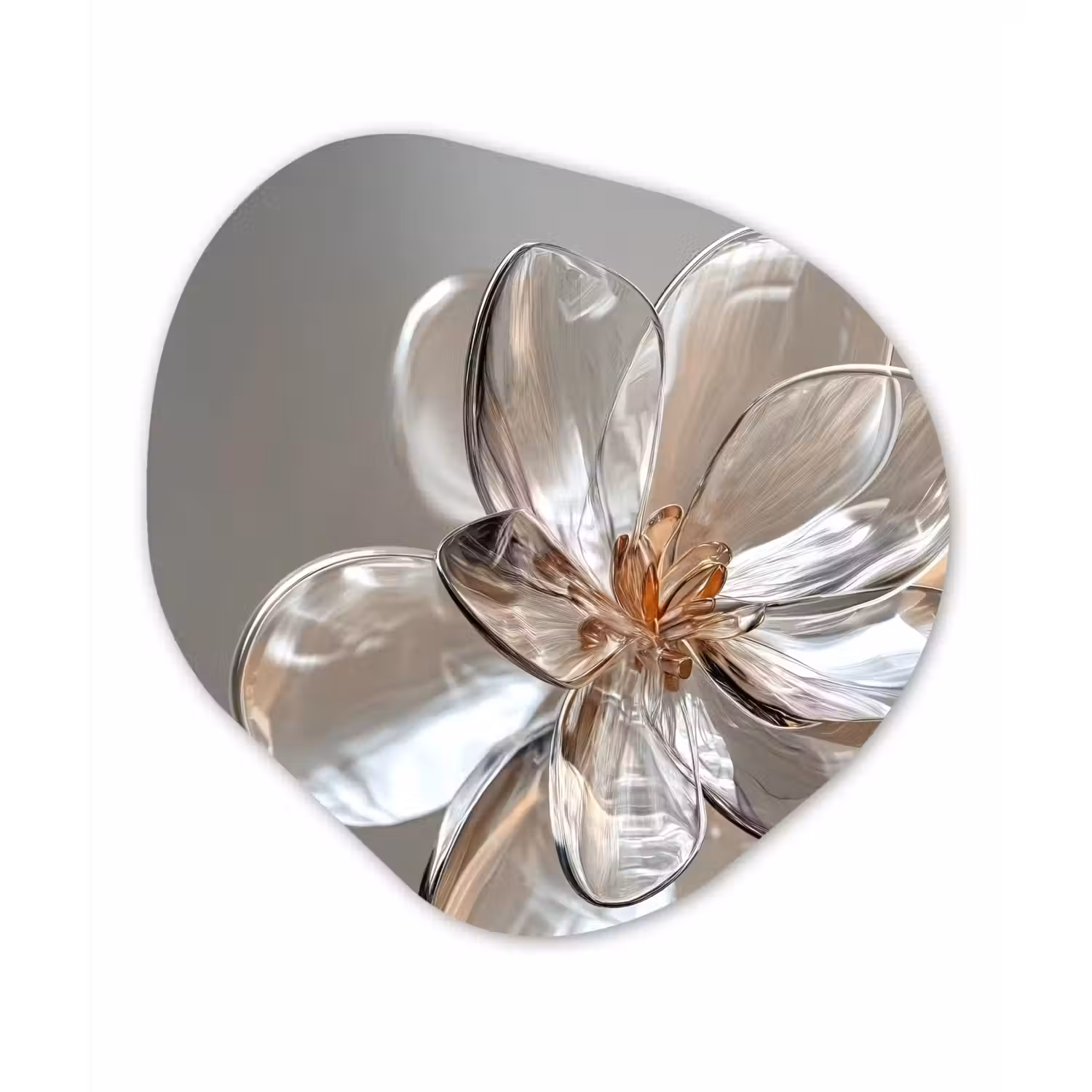 Bloem - Glazen - Doorzichtig Wandcirkel Organisch Plexiglas middel -3d
