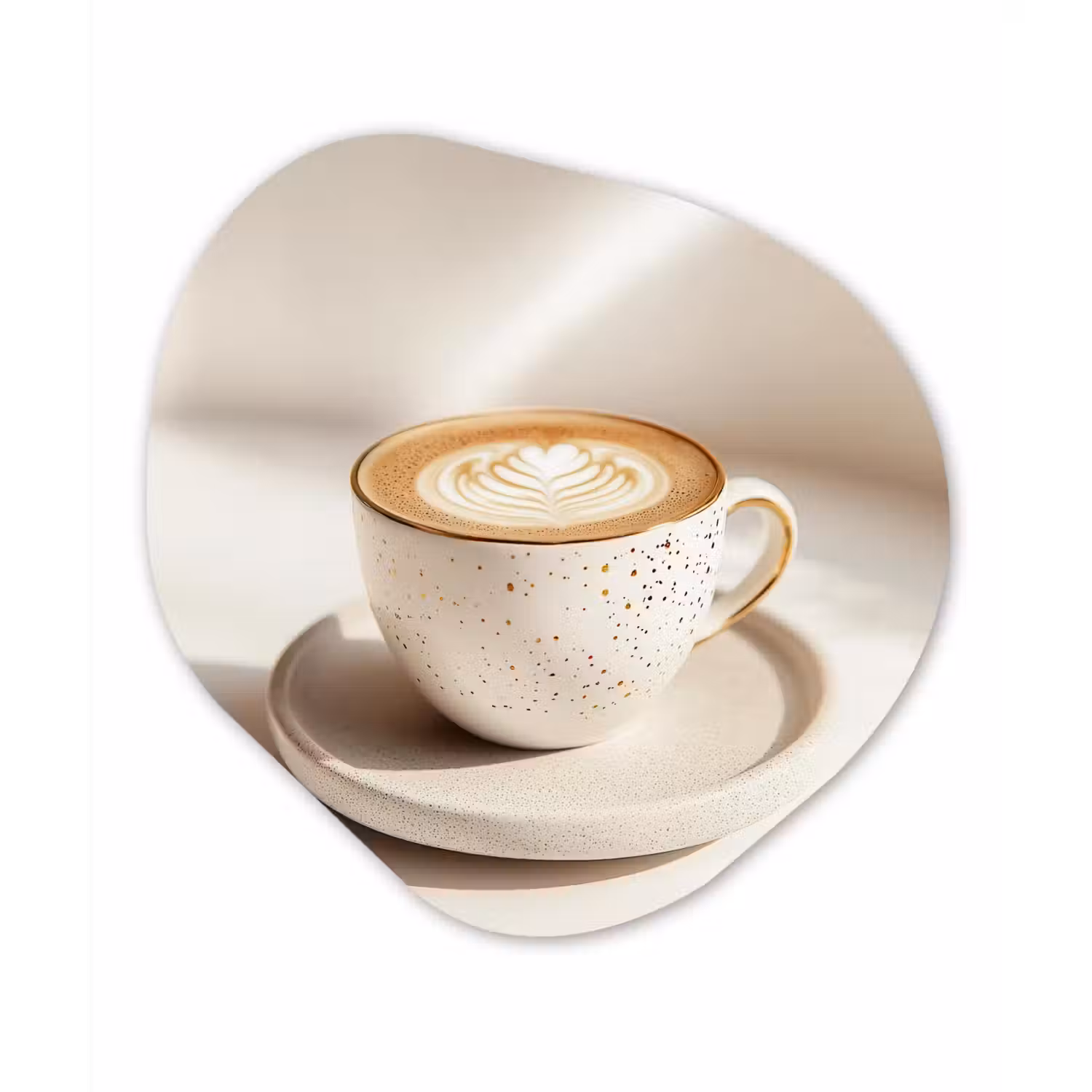 Cappuccino - Schuim - Schotel - Beige Wandcirkel Organisch Plexiglas middel -3d