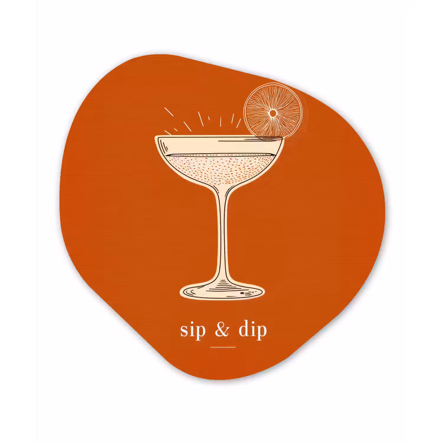 Cocktail - Oranje - Zomer - Quote Wandcirkel Organisch Plexiglas middel -3d