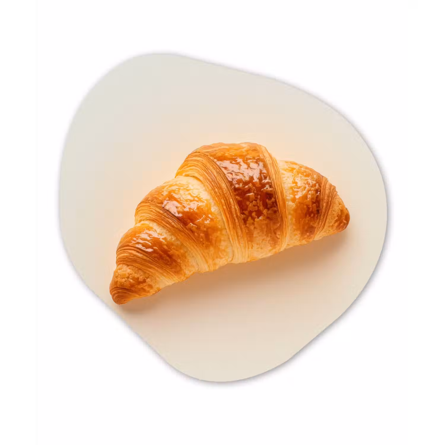 Croissant - Brood - Beige Wandcirkel Organisch Plexiglas middel -3d