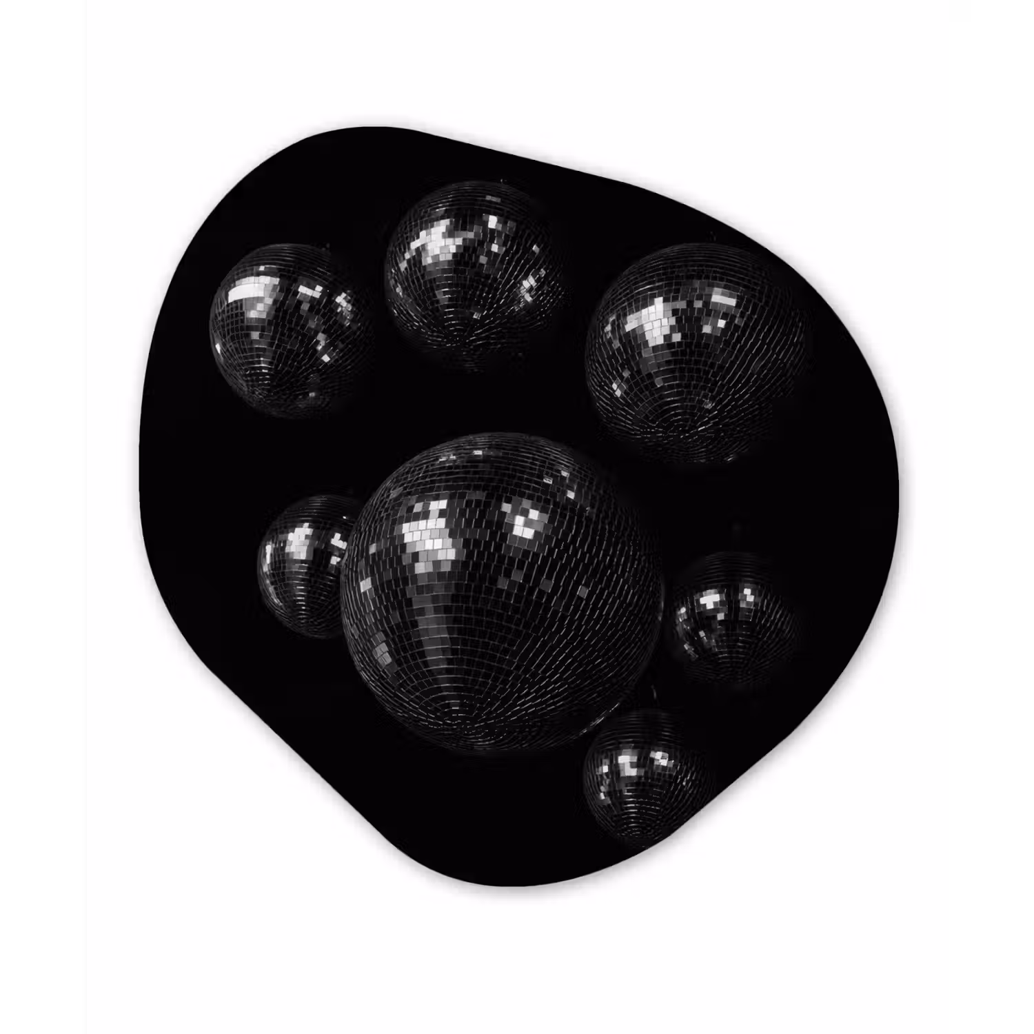 Discoballen - Minimalistisch - Zwart Wandcirkel Organisch Plexiglas middel -3d