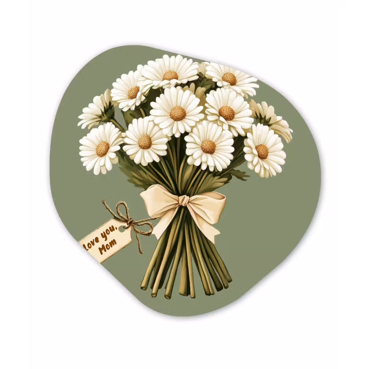 Lint - Boeket - Groen - Quote Wandcirkel Organisch Plexiglas middel -3d
