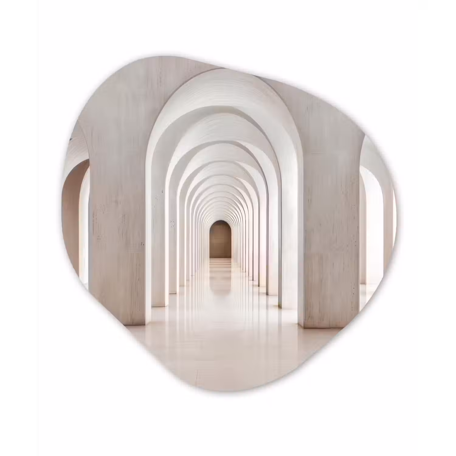 Hal - Bogen - Symmetrisch - Modern Wandcirkel Organisch Plexiglas middel -3d