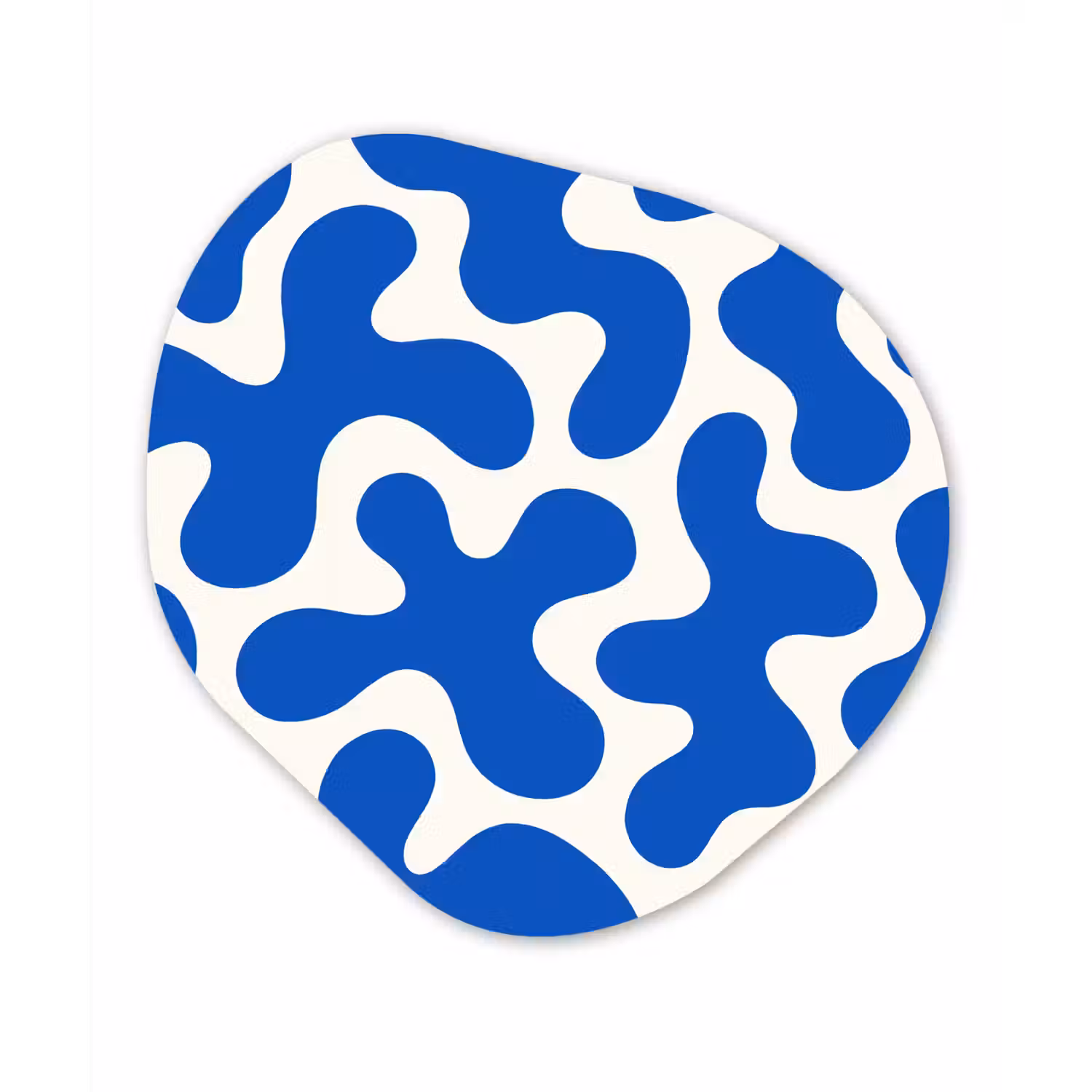 Vormen - Abstract - Blauw - Golven Wandcirkel Organisch Plexiglas middel -3d