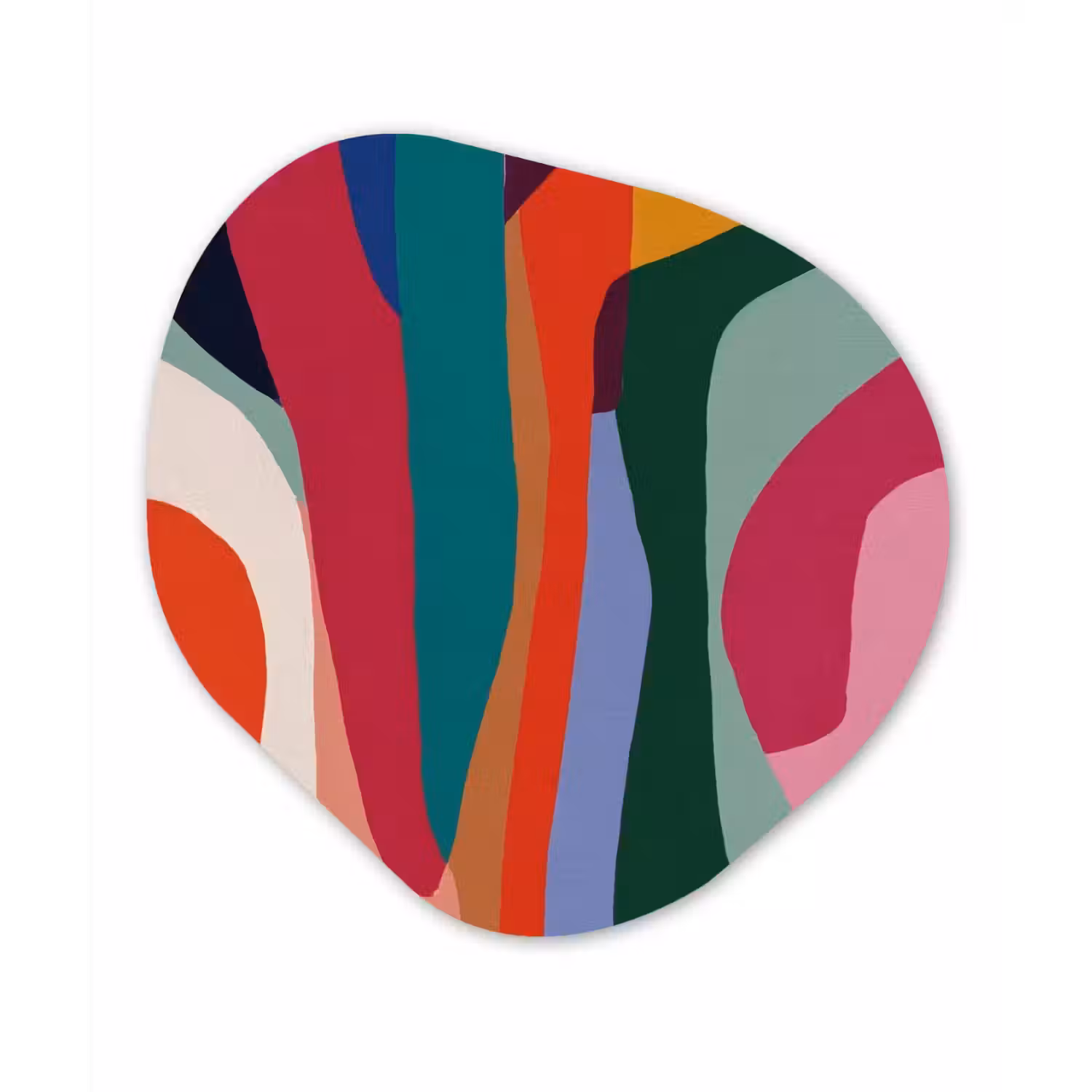 Vormen - Bochten - Kleurrijk - Abstract Wandcirkel Organisch Plexiglas middel -3d