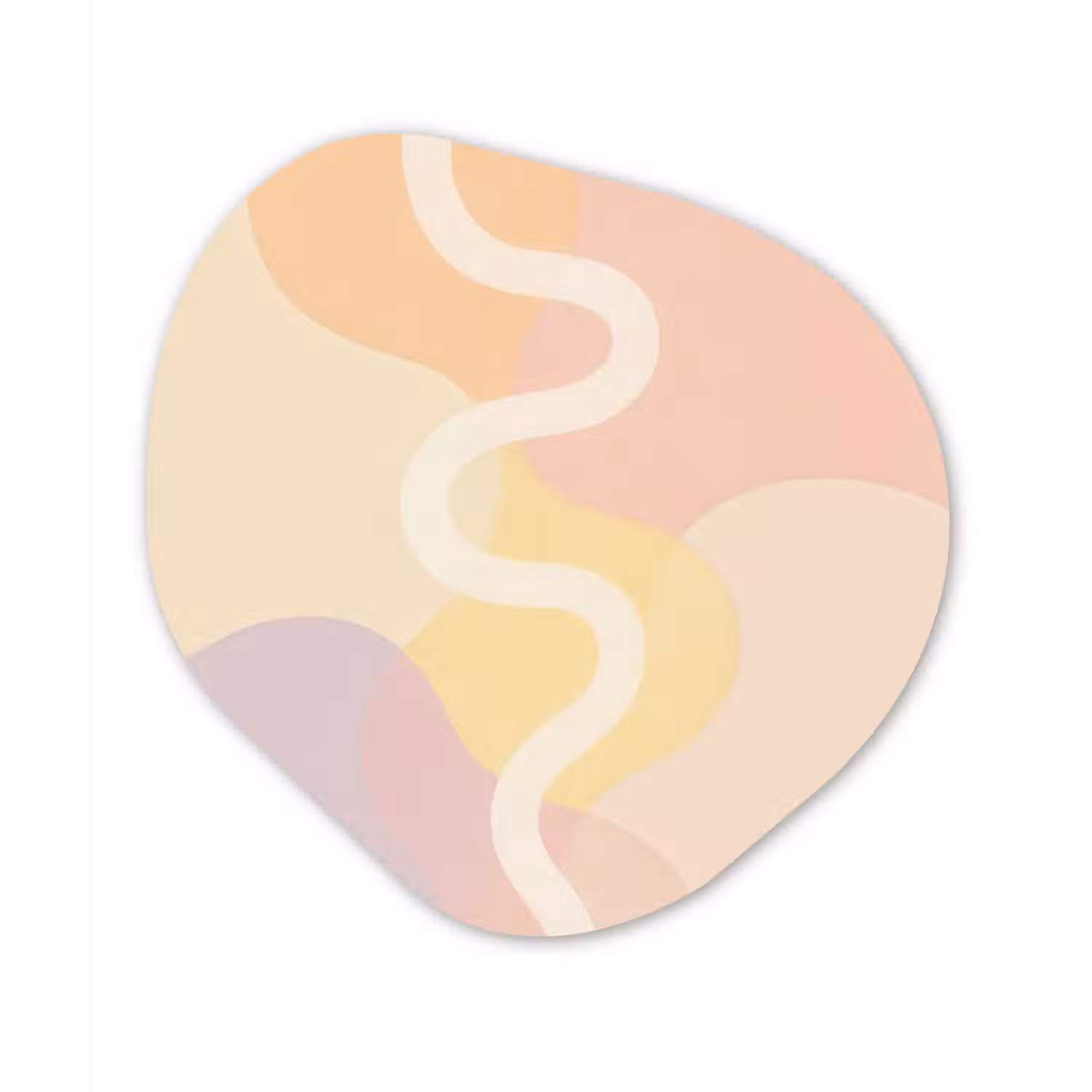Golvende vormen - Abstract - pastel Wandcirkel Organisch Plexiglas middel -3d