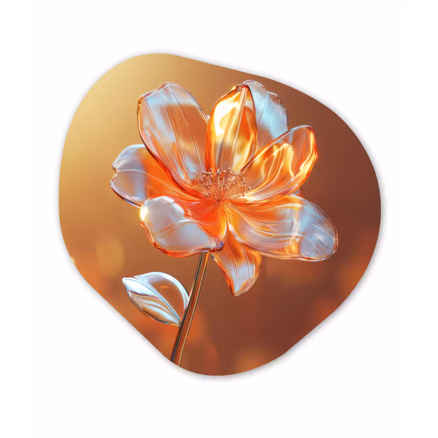 Glazen - Bloem - Zonlicht Wandcirkel Organisch Plexiglas middel -3d