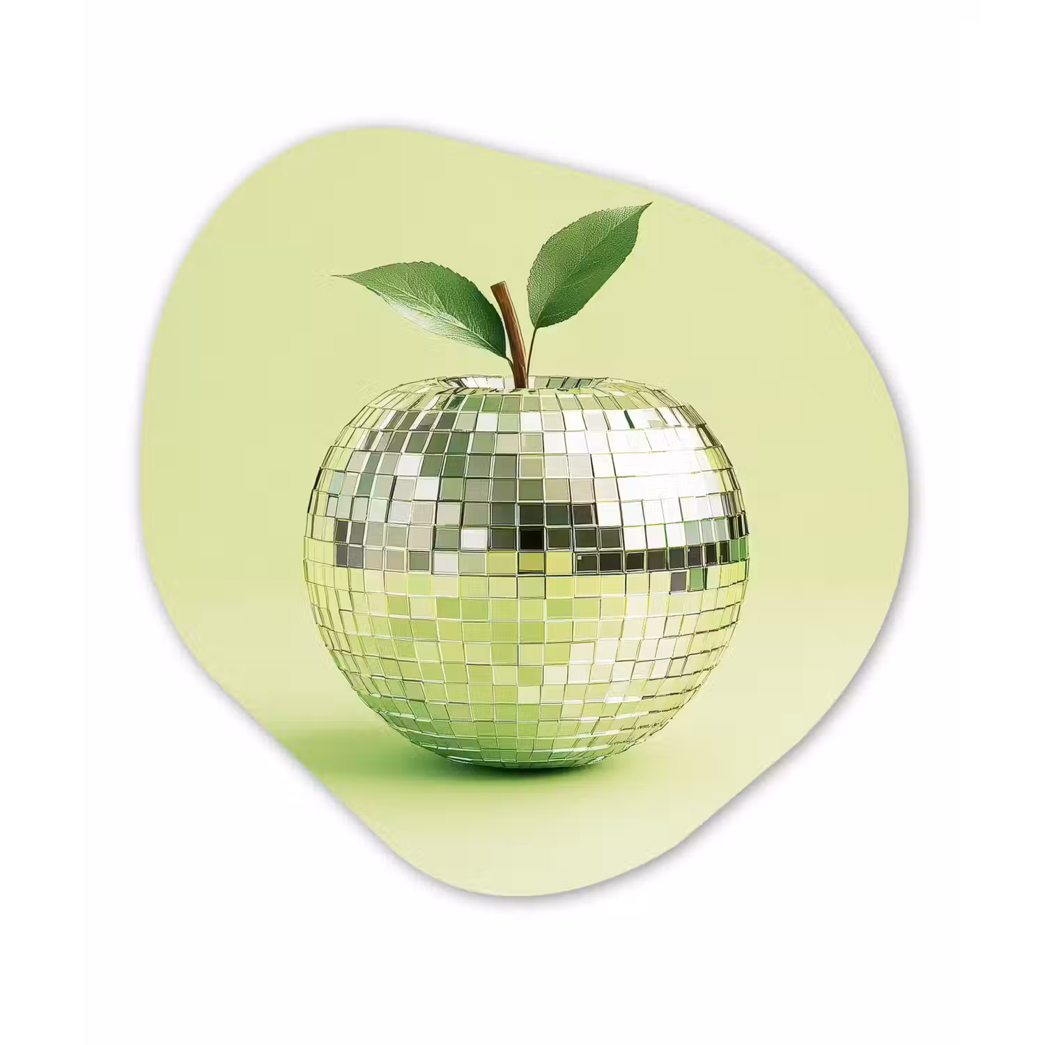 Groen - Disco - Decoratie - Appel Wandcirkel Organisch Plexiglas middel -3d