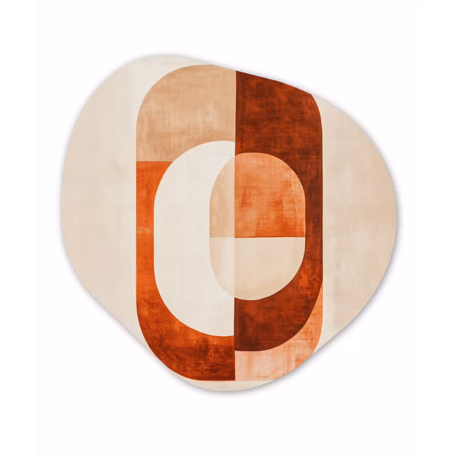 Illustratie - Abstract - Vormen - Rood Wandcirkel Organisch Plexiglas middel -3d
