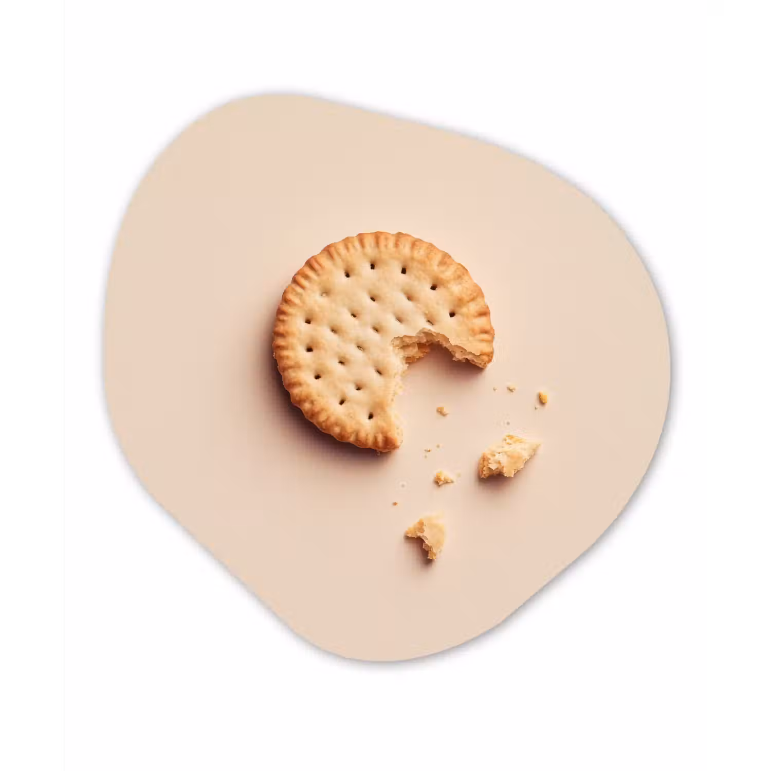 Koekje - Kruimels - beige Wandcirkel Organisch Plexiglas middel -3d