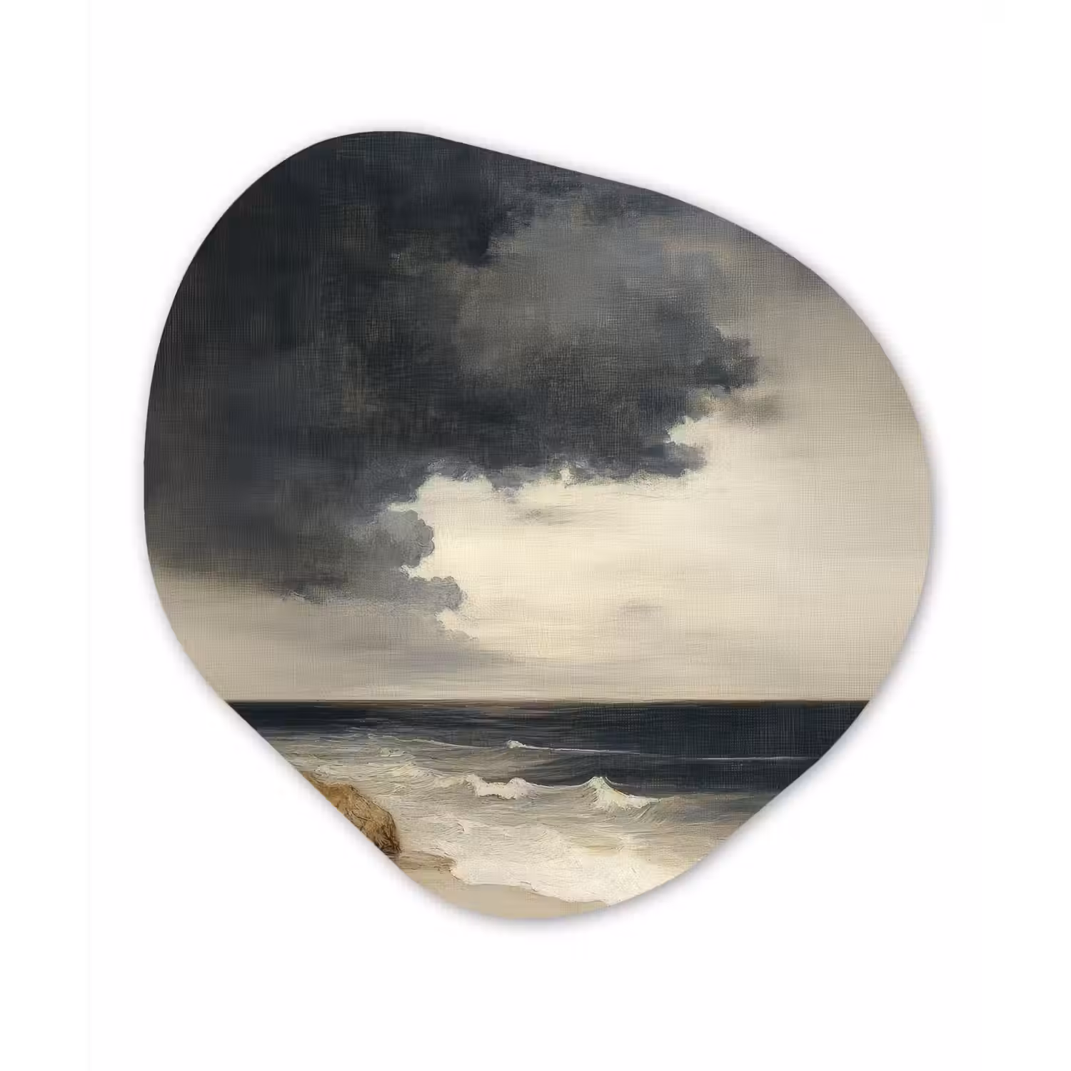 Kust - Golven - Rots - Storm Wandcirkel Organisch Plexiglas middel -3d
