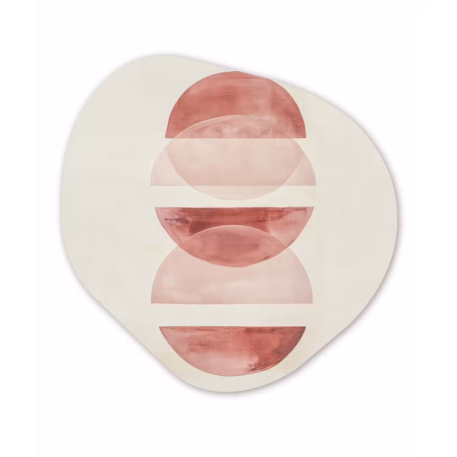 Minimalistisch - Cirkels - Roze Wandcirkel Organisch Plexiglas middel -3d