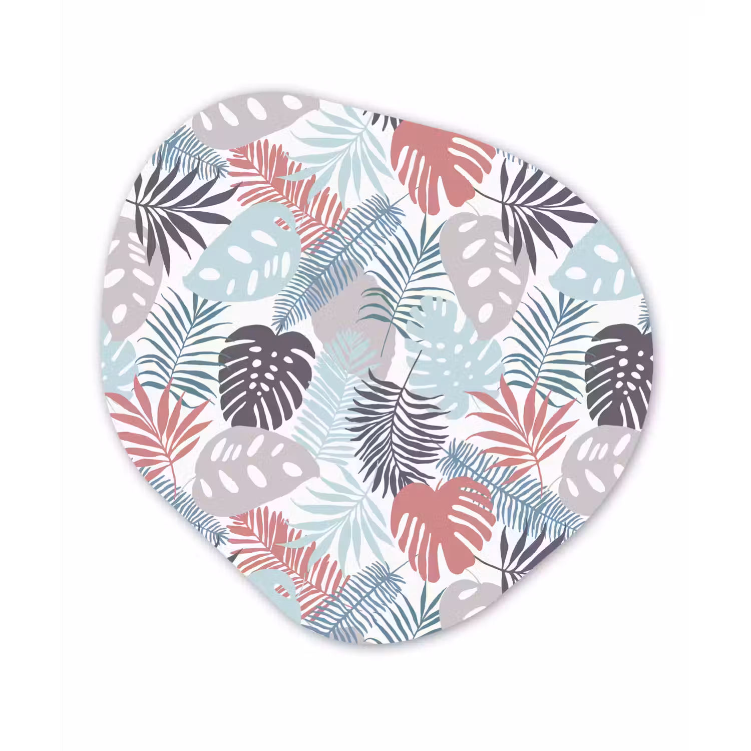Monstera - Pastel - Bladeren - Tropical Wandcirkel Organisch Plexiglas middel -3d