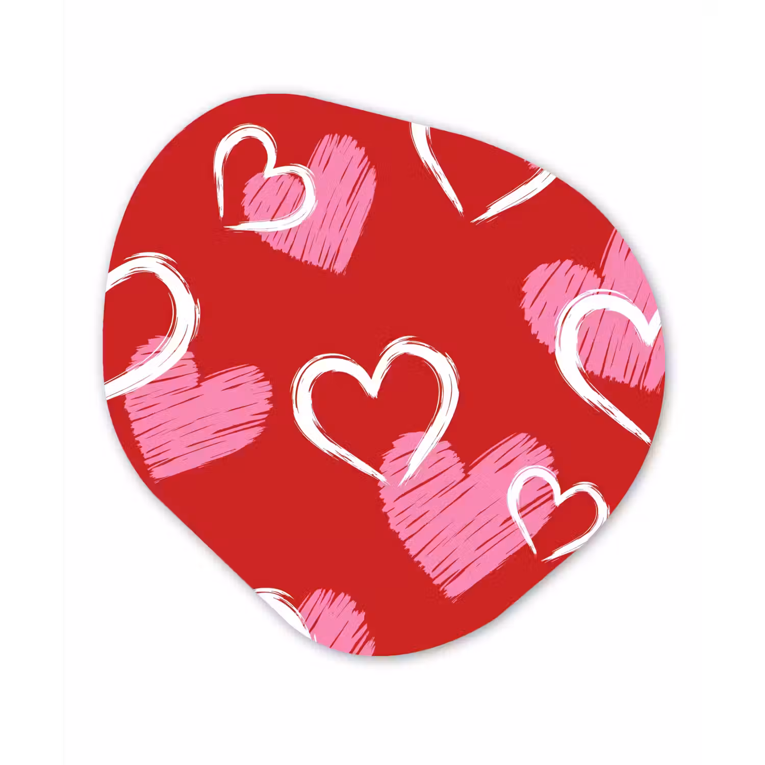 Patroon - Hartjes - Roze - Valentijn Wandcirkel Organisch Plexiglas middel -3d