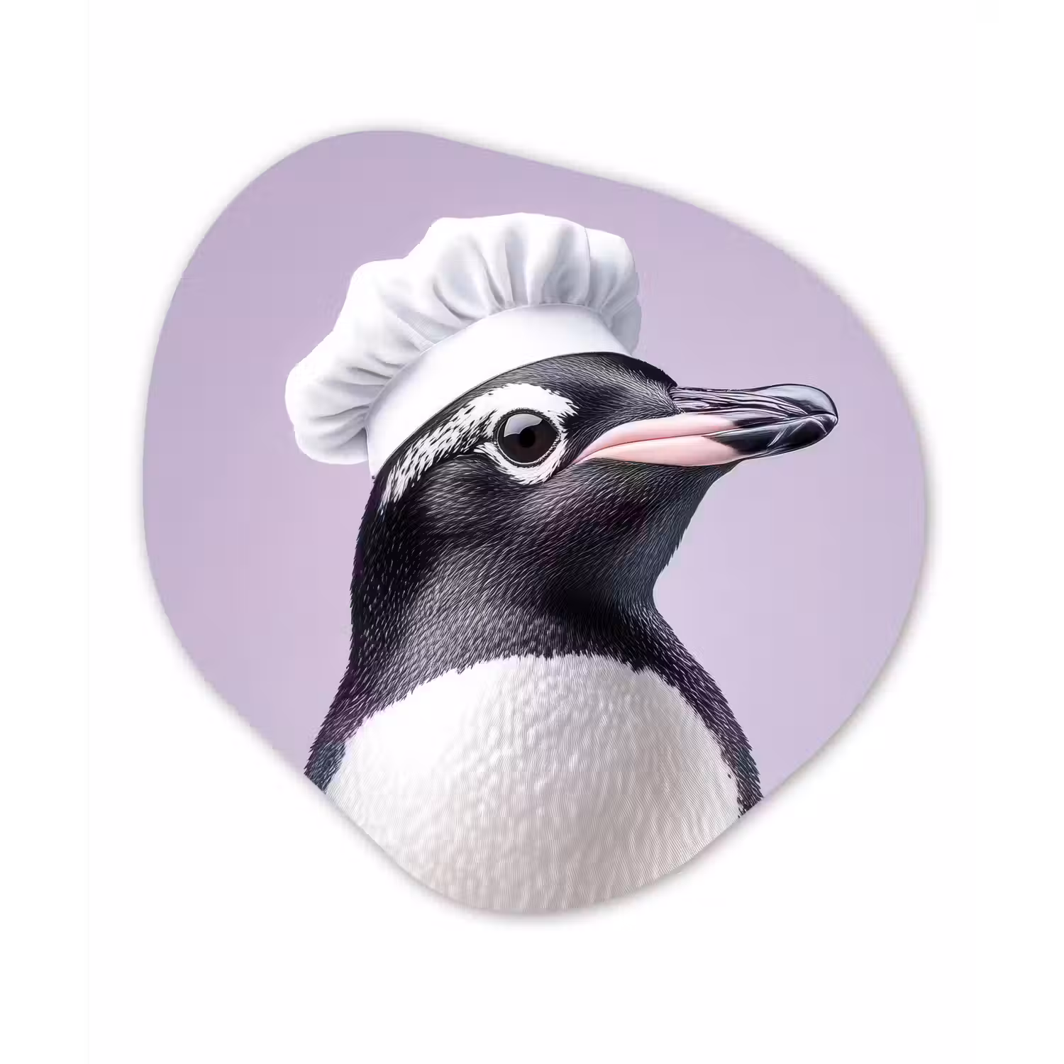 Pinguïn - Koksmuts - Lief - Paars Wandcirkel Organisch Plexiglas middel -3d