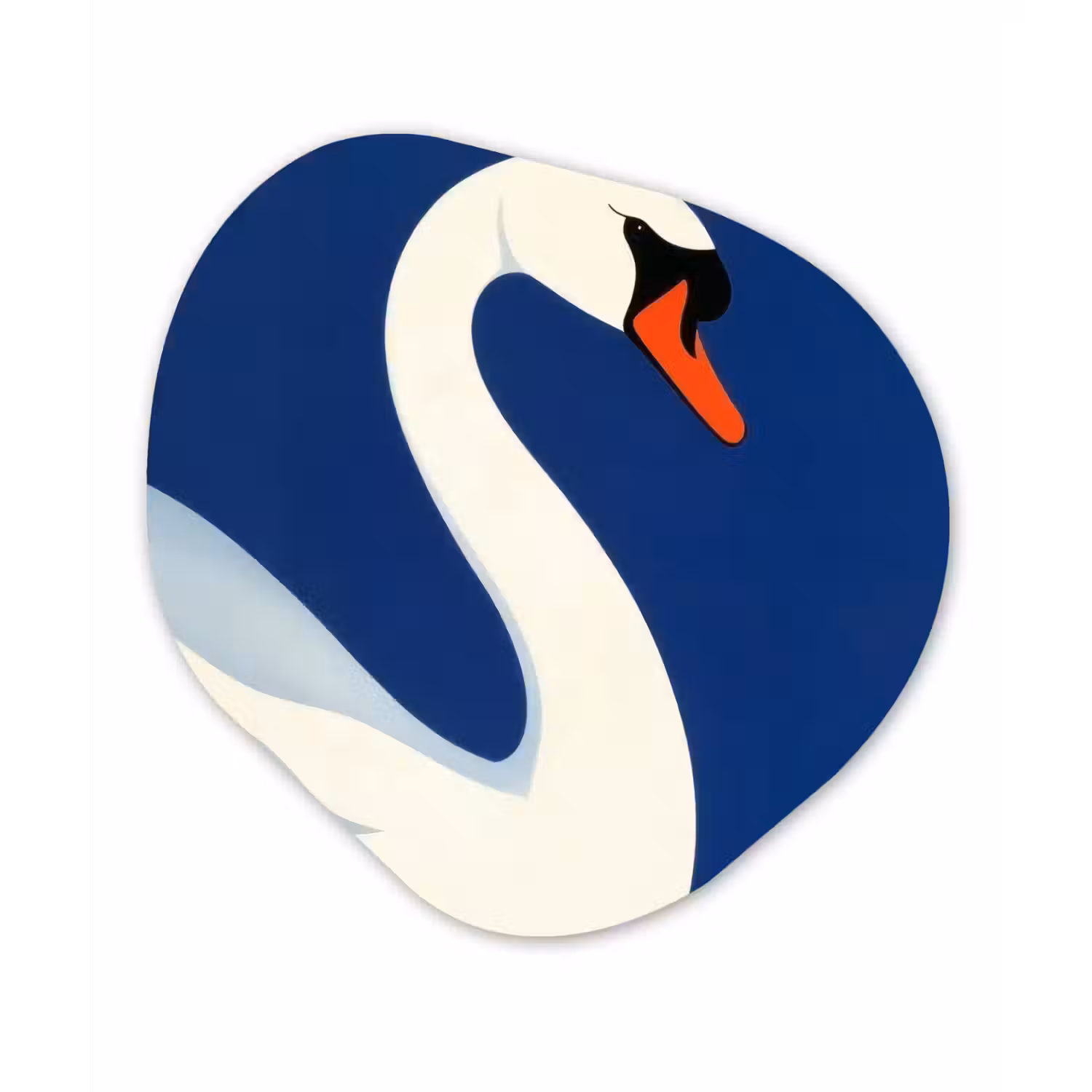 Zwaan - Wit - Snavel - Illustratie Wandcirkel Organisch Plexiglas middel -3d