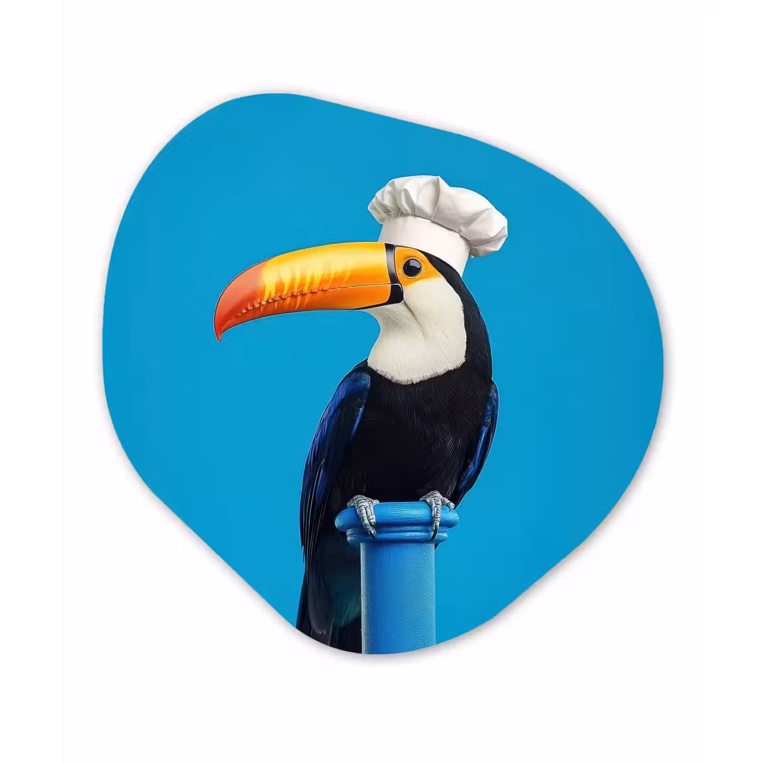 Tucan - Sokkel - Vogel - Koksmuts Wandcirkel Organisch Plexiglas middel -3d