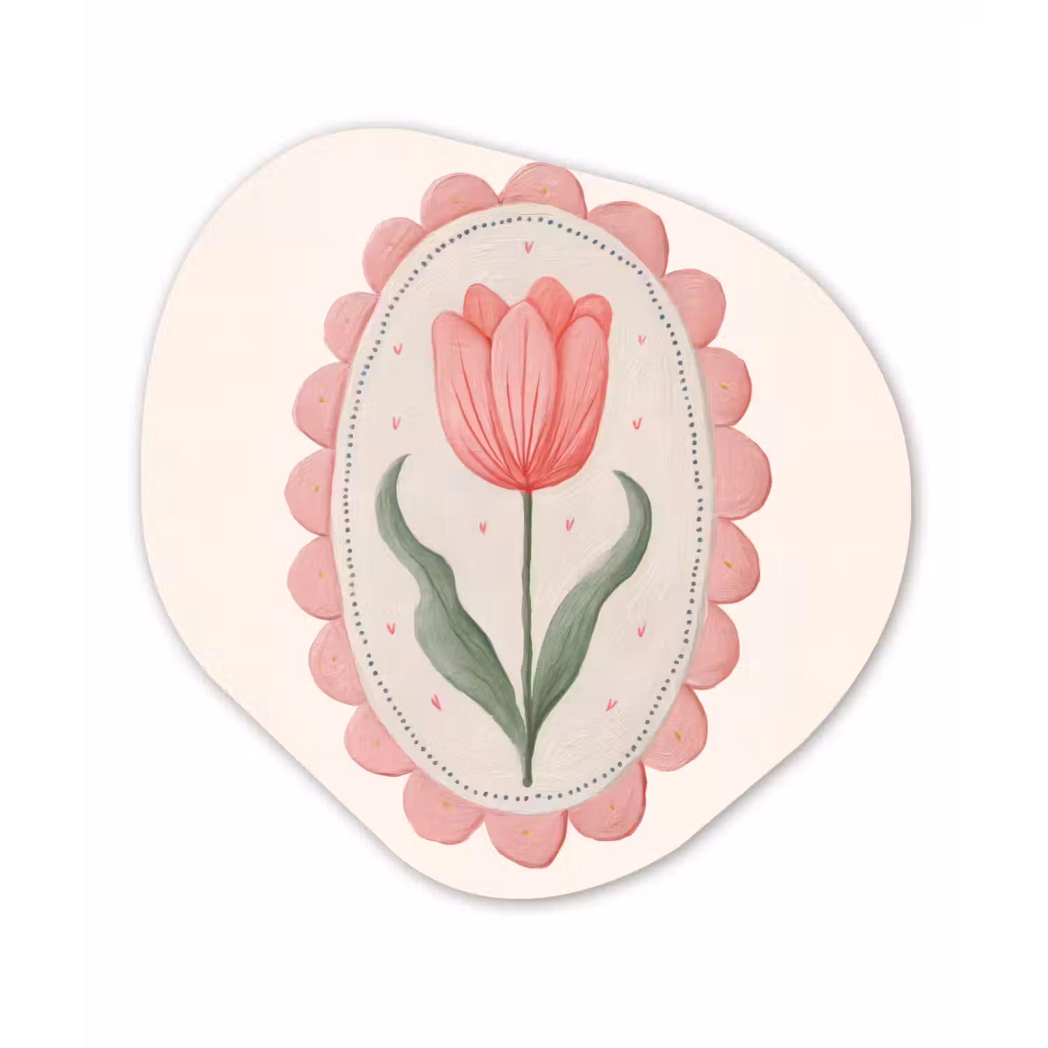 Tulp - Lijst - Ovaal - Illustratie Wandcirkel Organisch Plexiglas middel -3d
